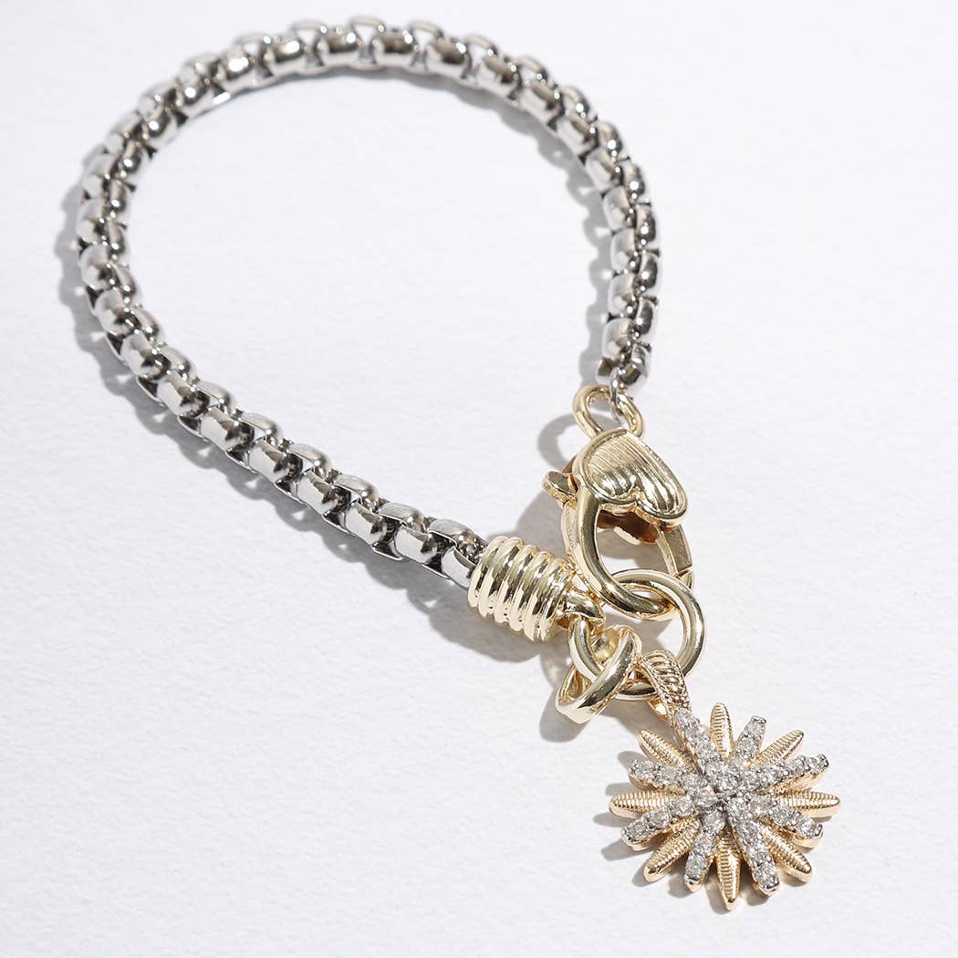 Dee Starburst Two-Toned Chain Design Bracelet