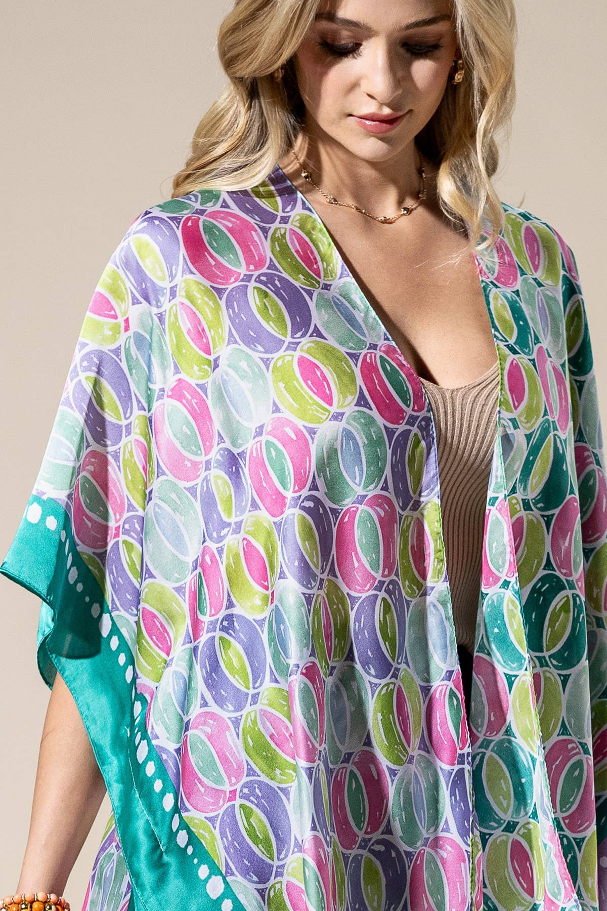 Herb Abstract Print Silky Feel Kimono DEAL OF THE WEEK!