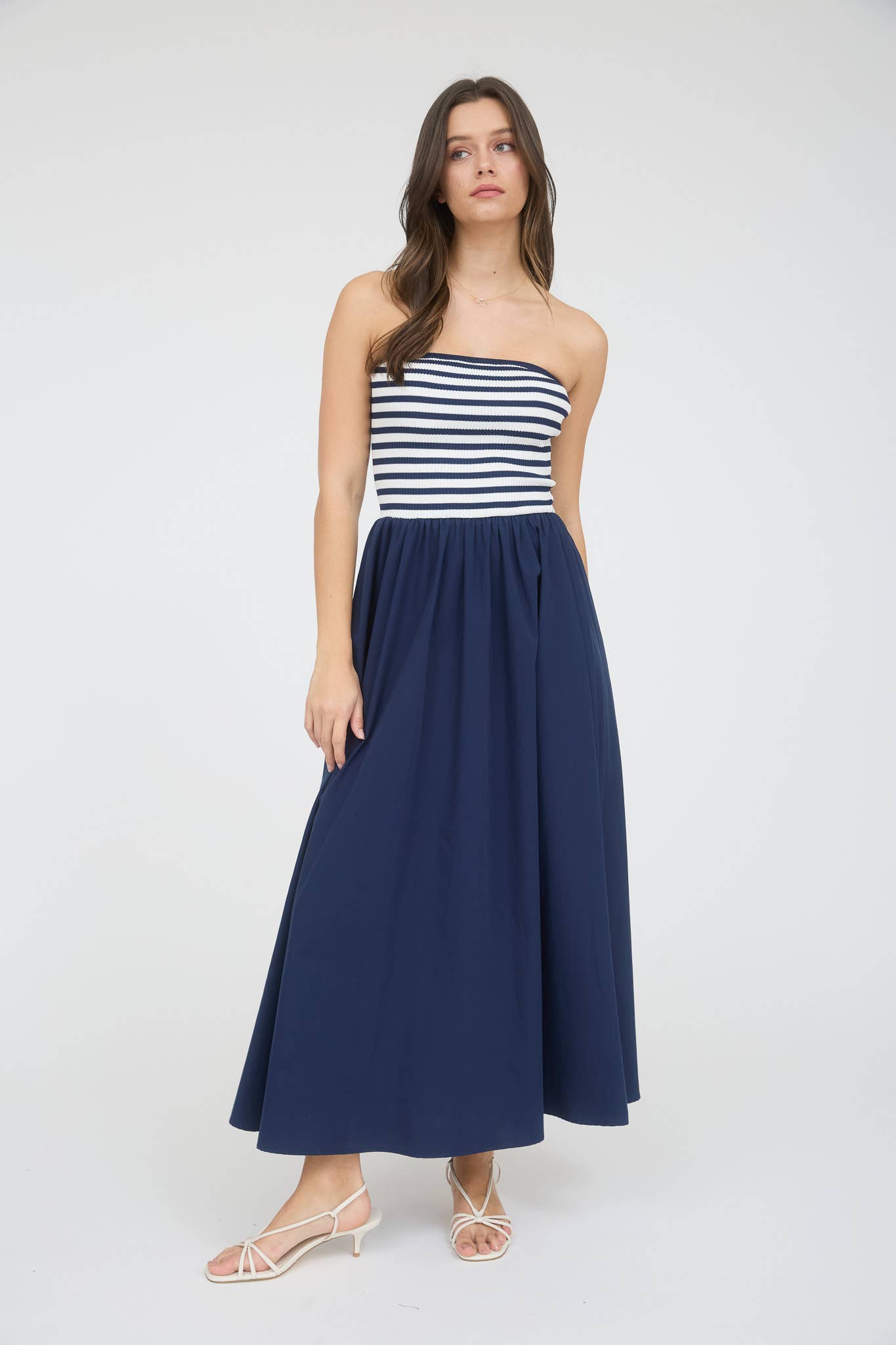 Yara Stripe Midi Dress