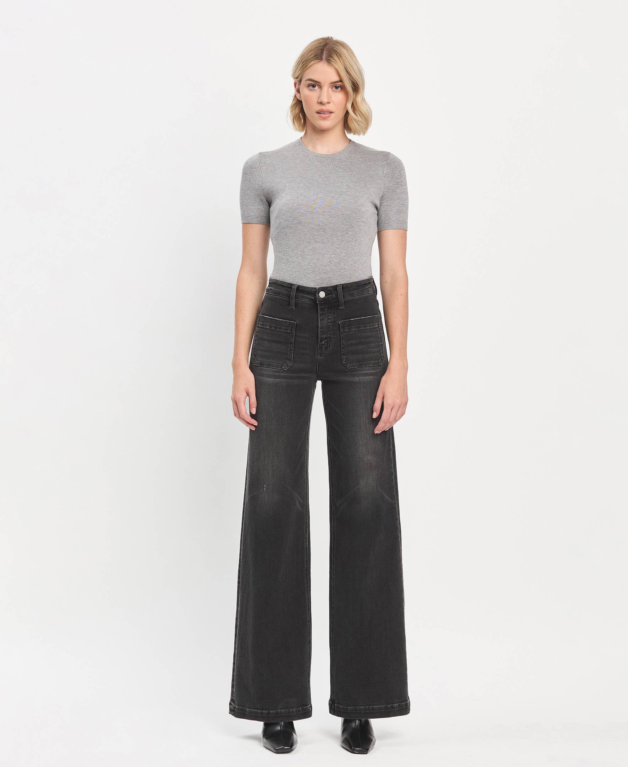 Vervet Rafferty High Rise Wide Trouser Jeans PREORDER