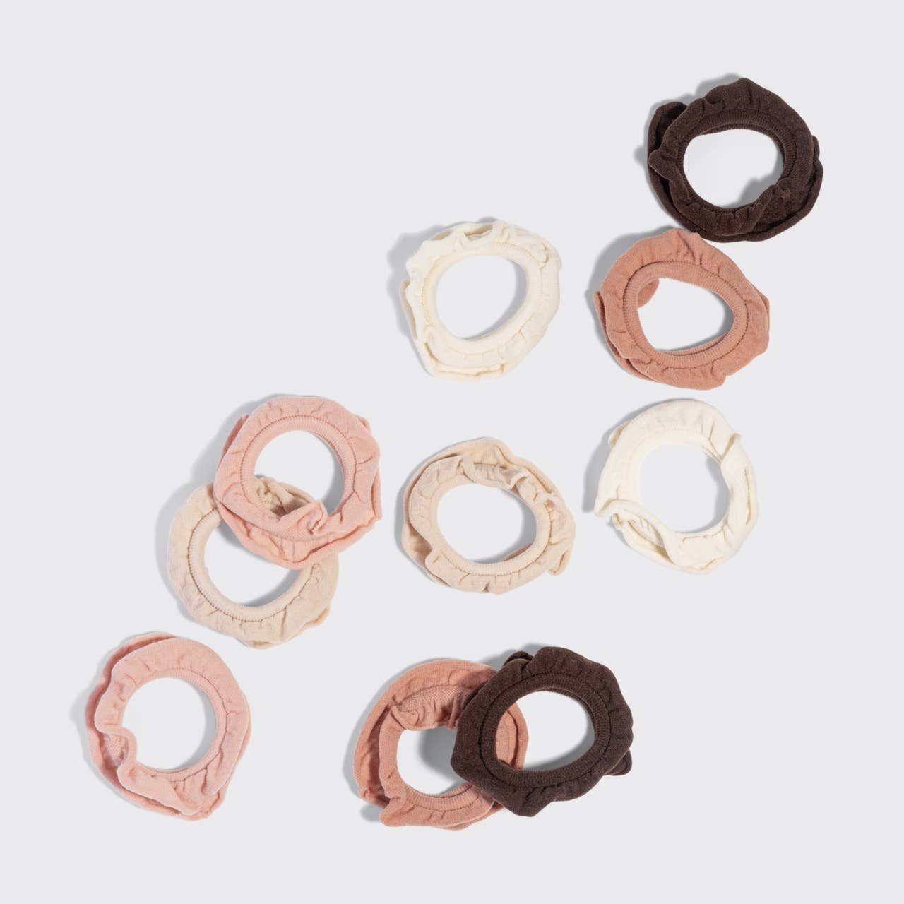 KITSCH Recycled Fabric Petal Hair Elastics 10pc Set - Blush
