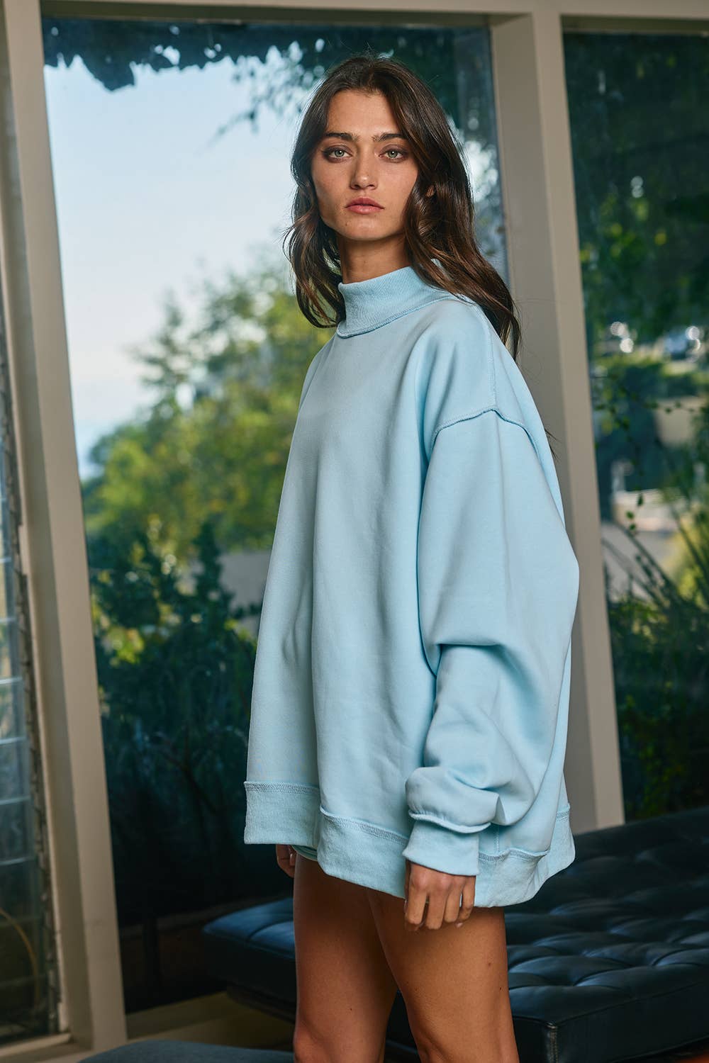 Vaughn Solid Reversible Mock Neck Sweatshirt PREORDER