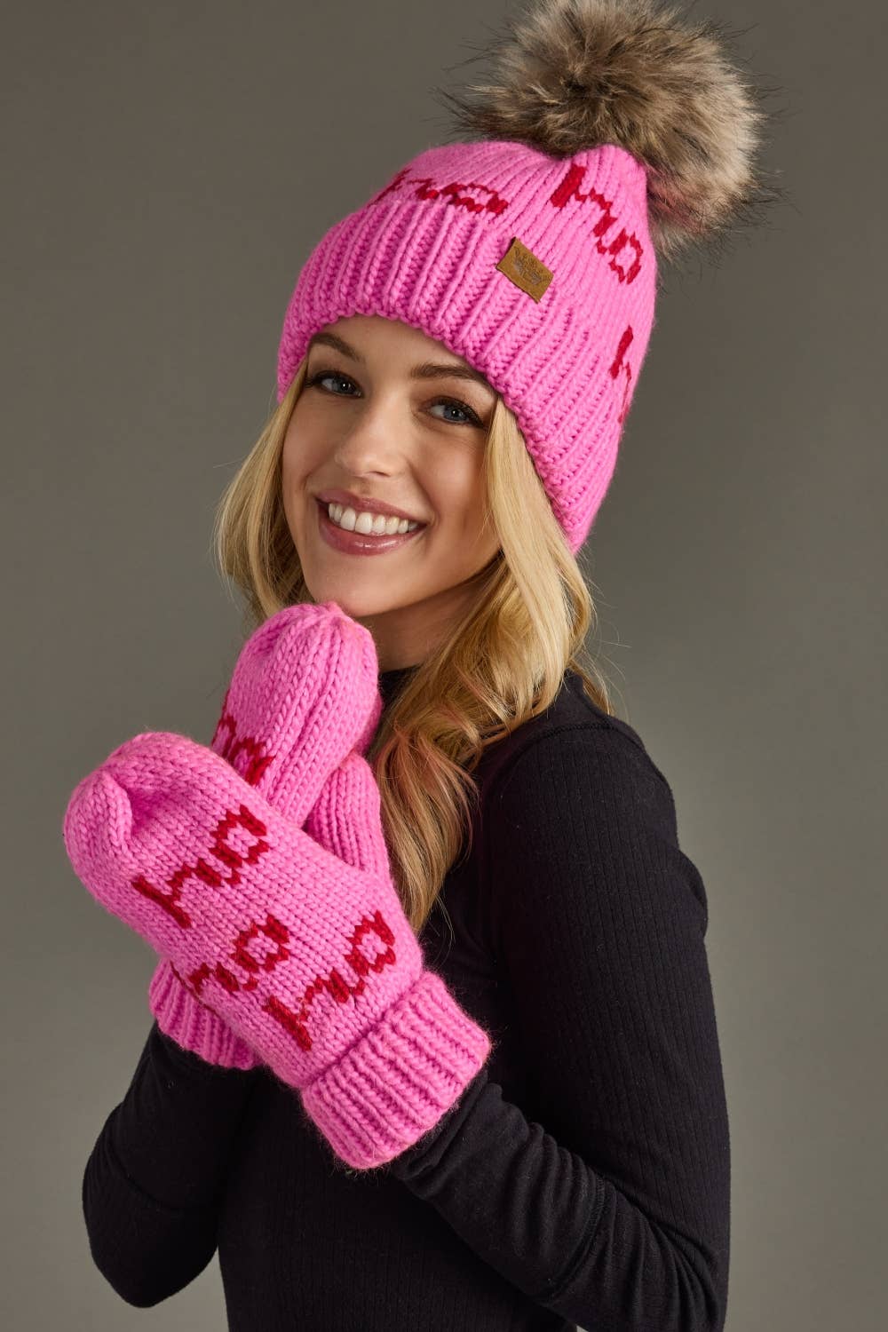 Bogan Pink & Red Ho Ho Ho Pom Hat FINAL SALE