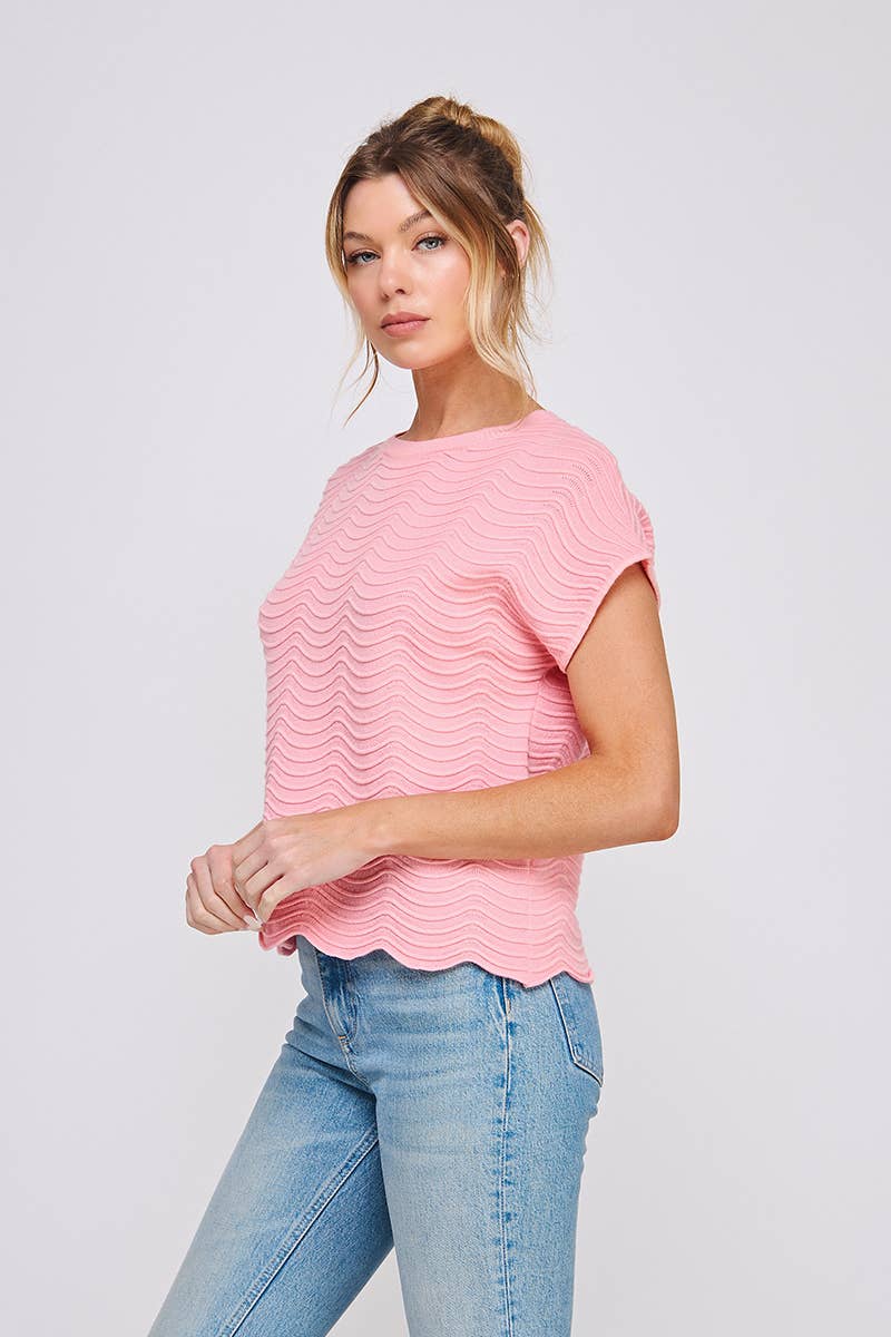 Toni Scallop Knit Top PREORDER