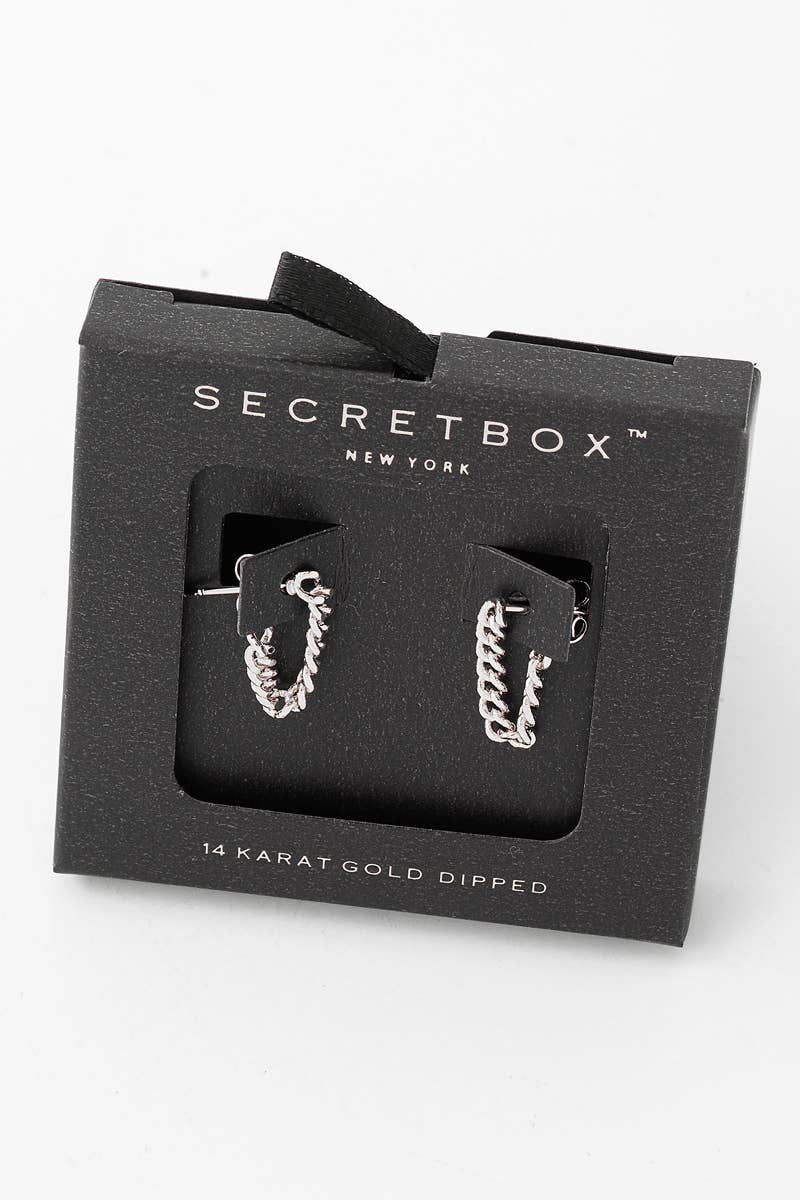 Aria Secret Box Mini Chain Link Thread Earrings