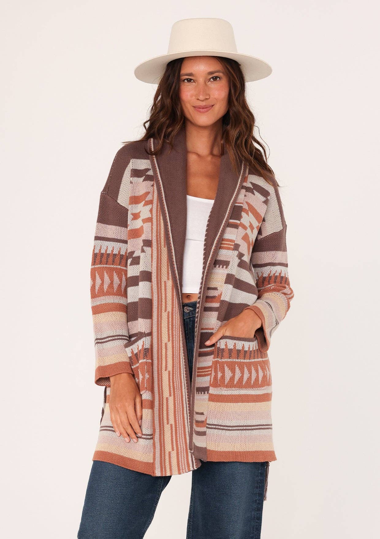Francis Heritage Jacquard Long Sleeve Wrap Cardigan PREORDER