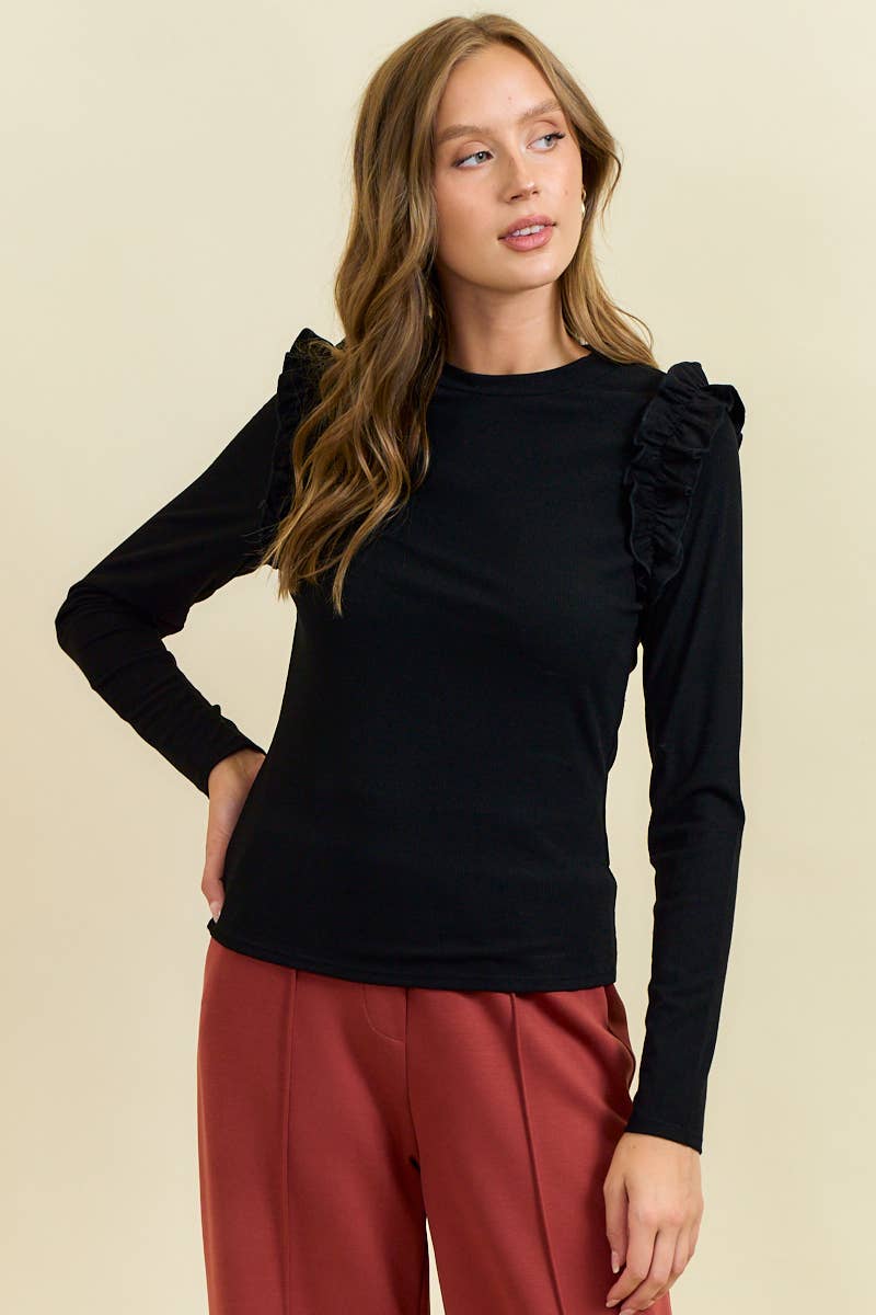 Lerner Ruffle Shoulder Top