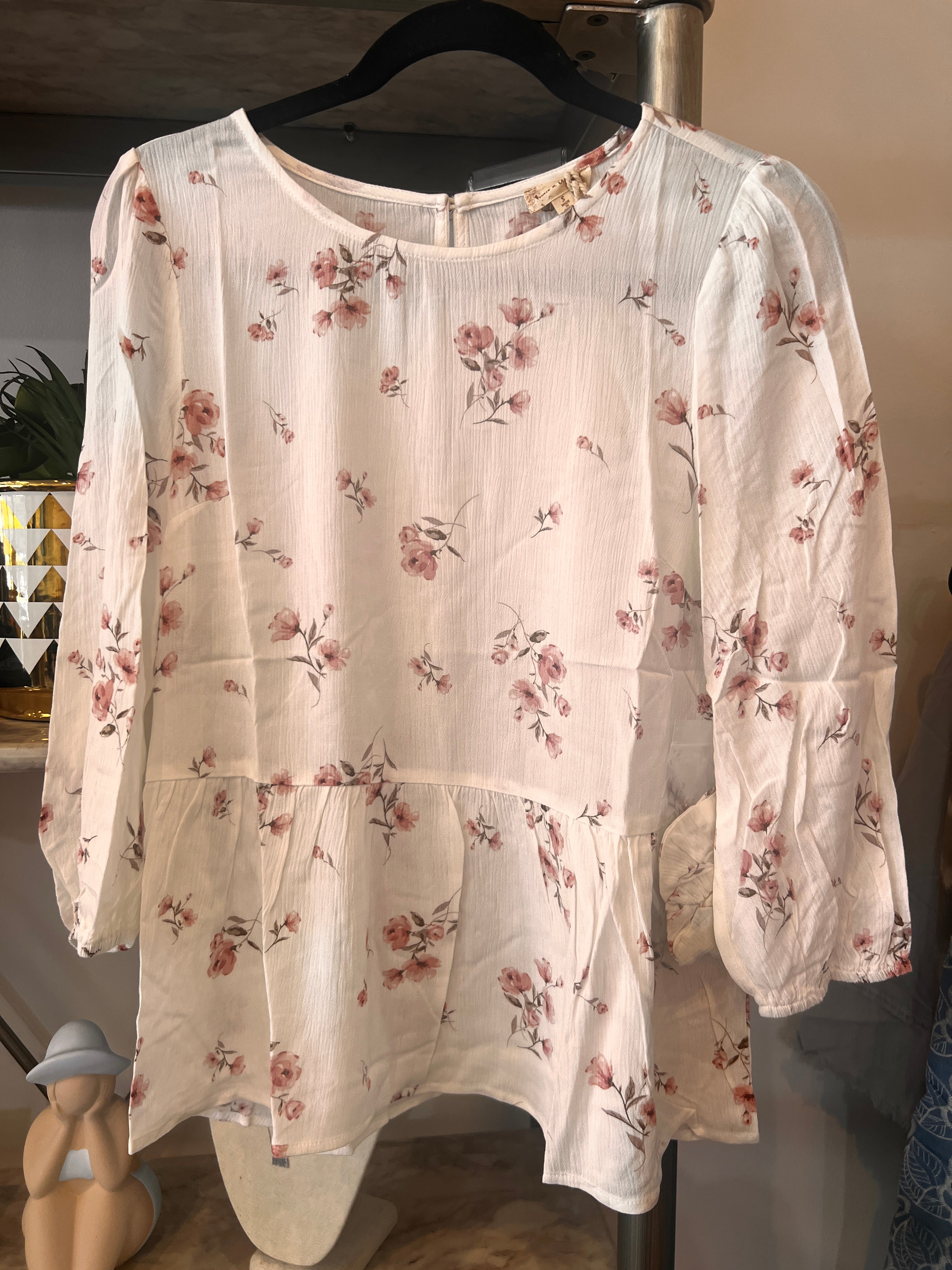 Ella Floral Peplum Top  FINAL SALE