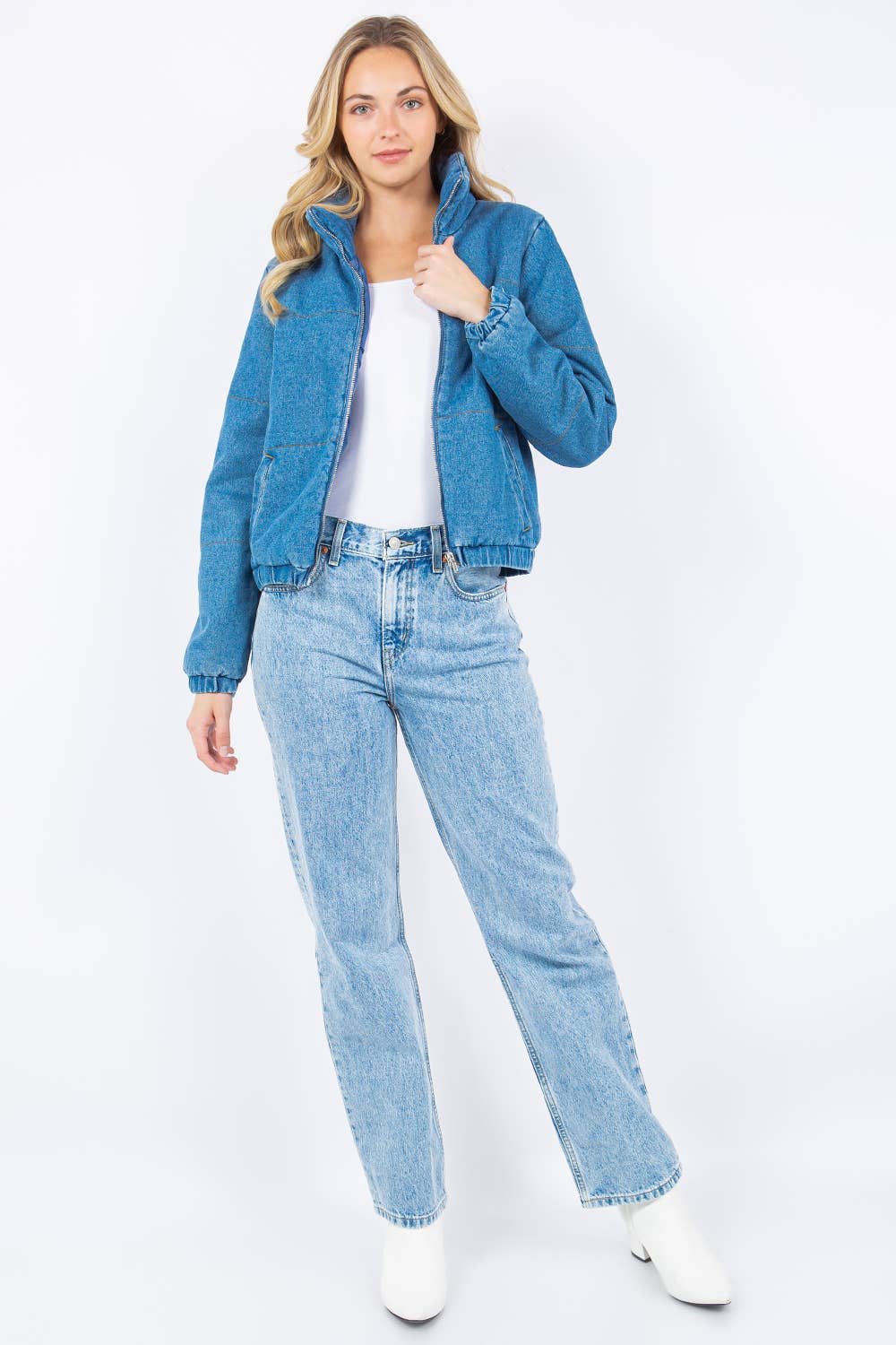 Milburn Oversized Denim Puffer Jacket