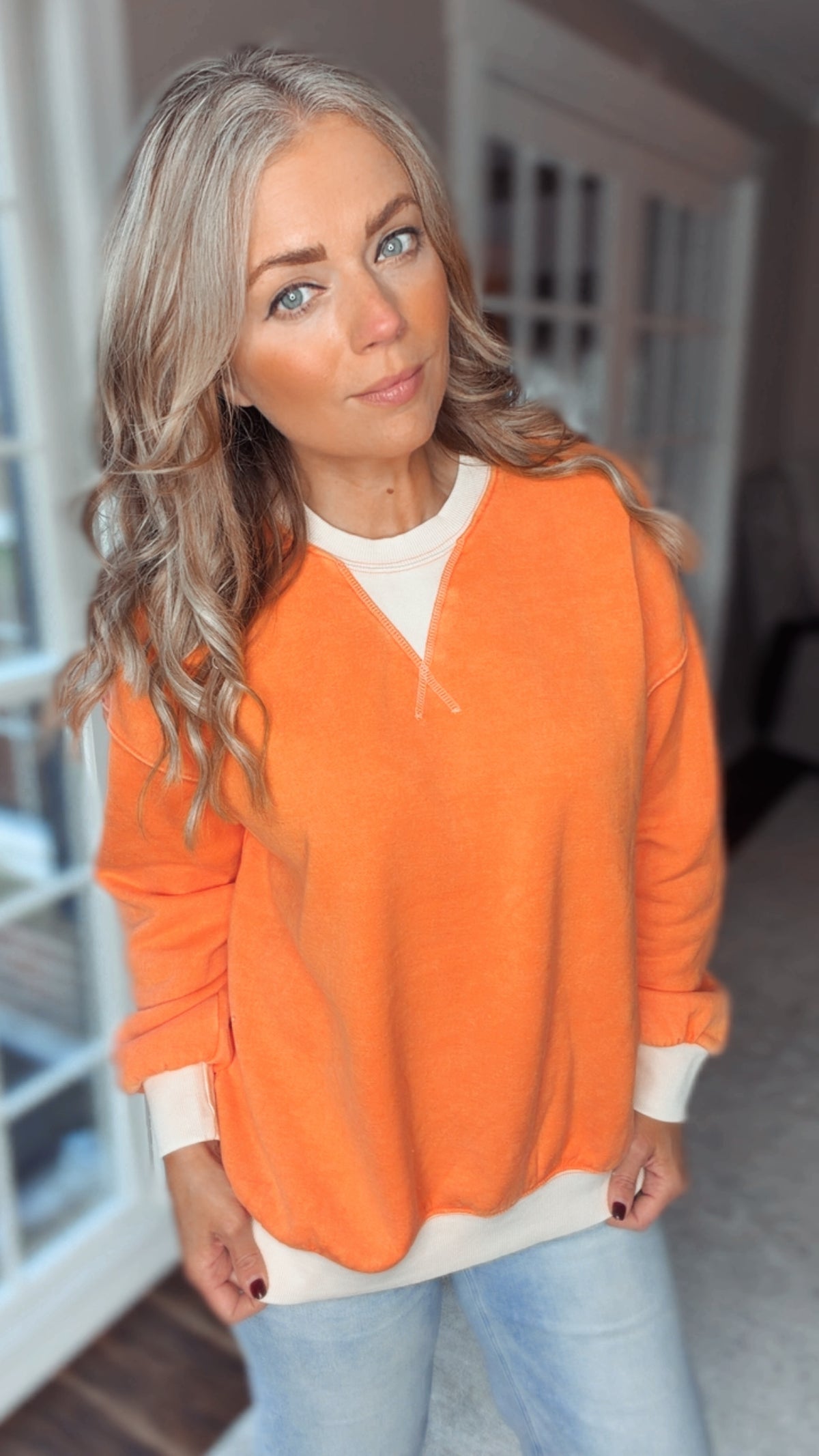 Devin Orange Sweatshirt