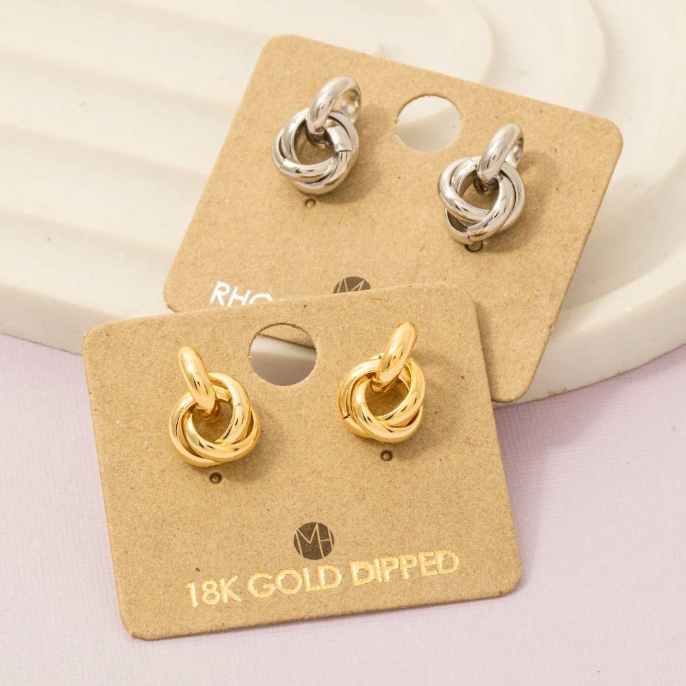 Abigail Metallic Knot Stud Earrings (2 Colors!)
