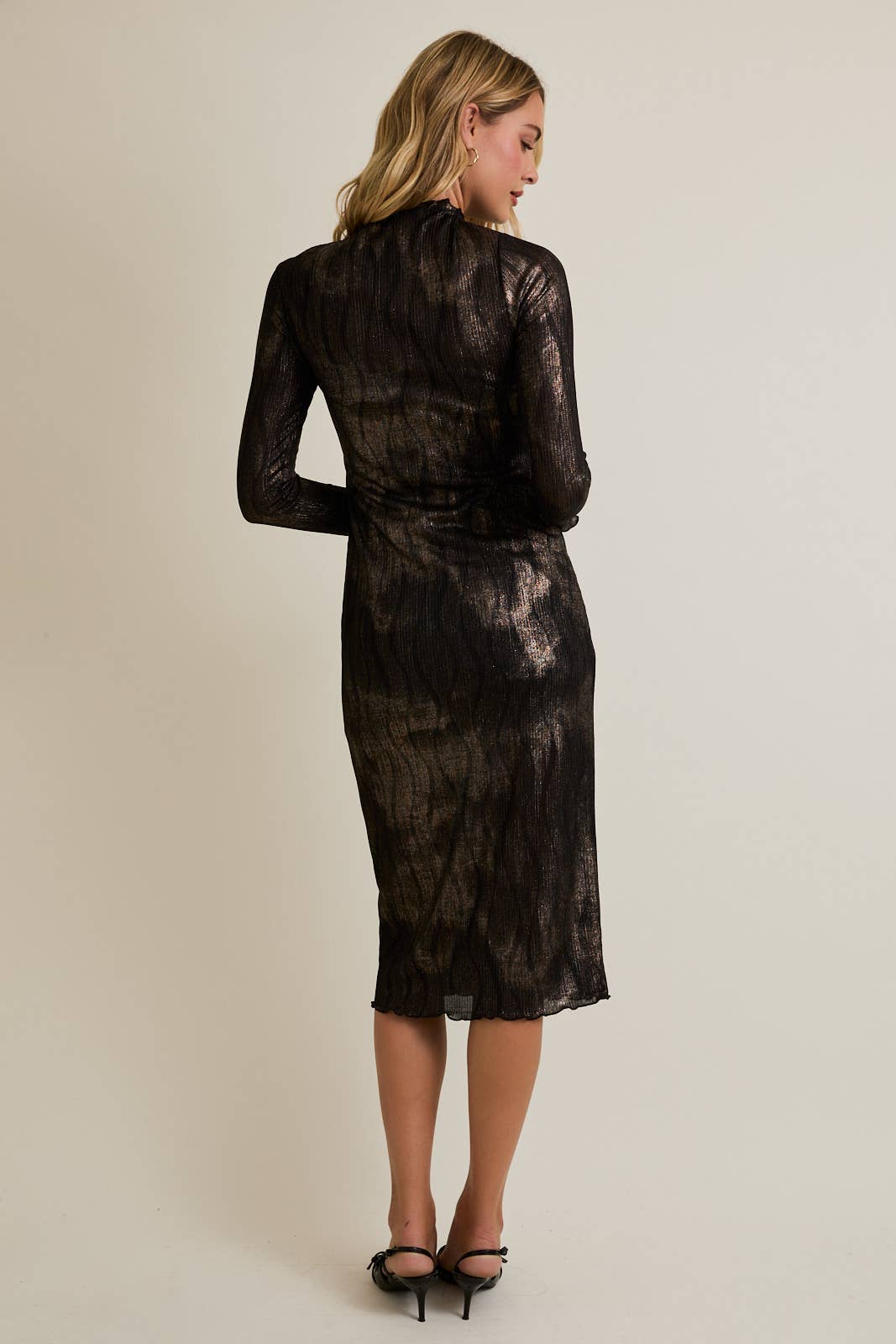 Elli Mock Neck Midi Dress