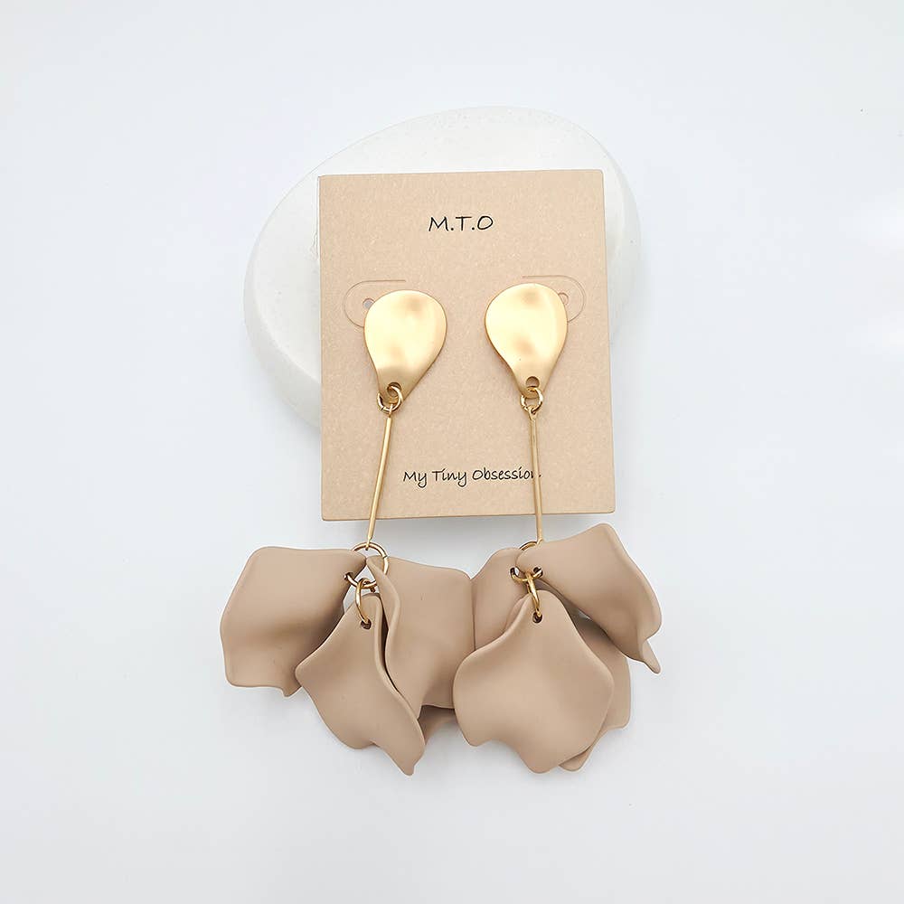 Darla Matte Petal Statement Drop Earrings