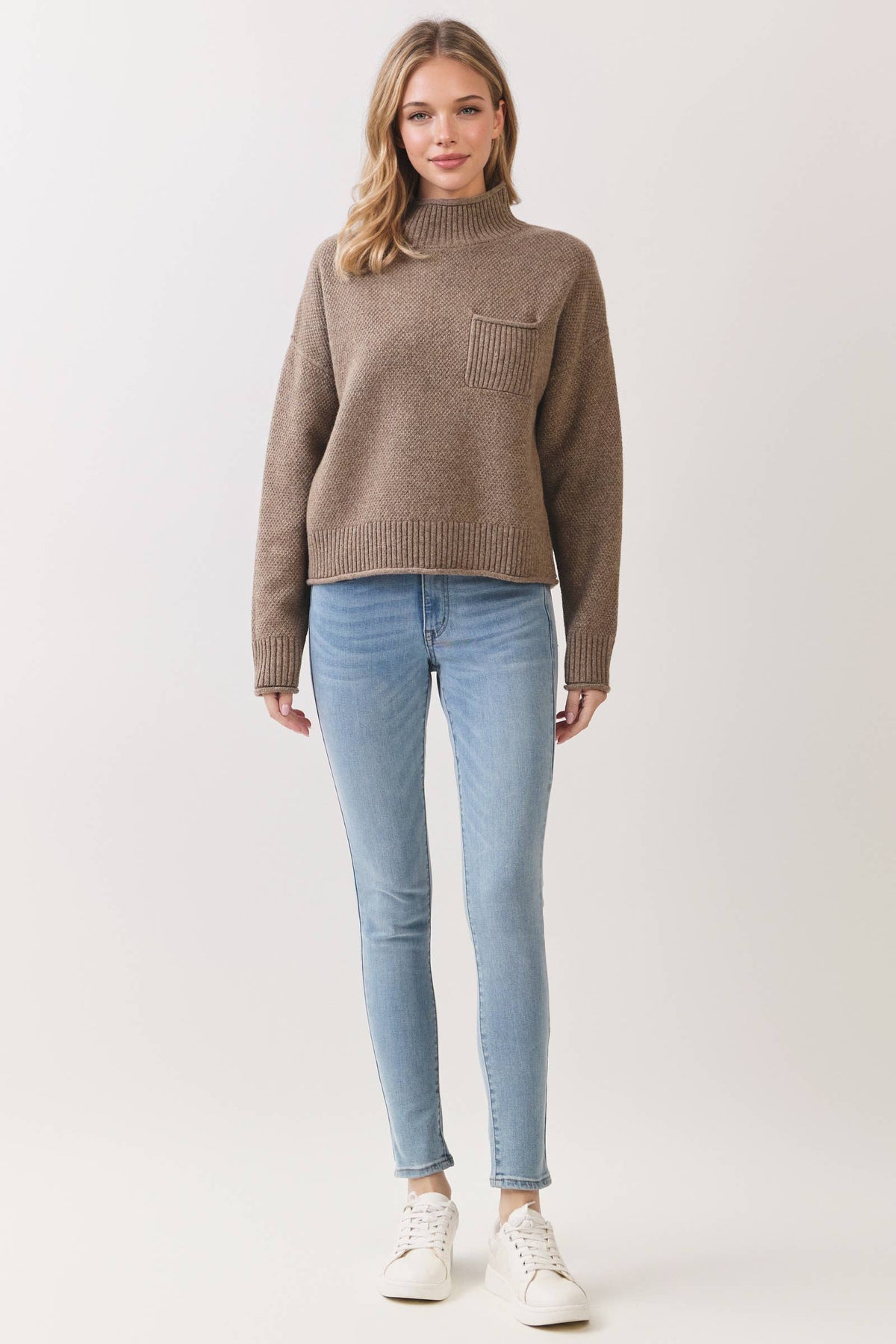 Vollie Mock Neck Long Sleeve Sweater Top