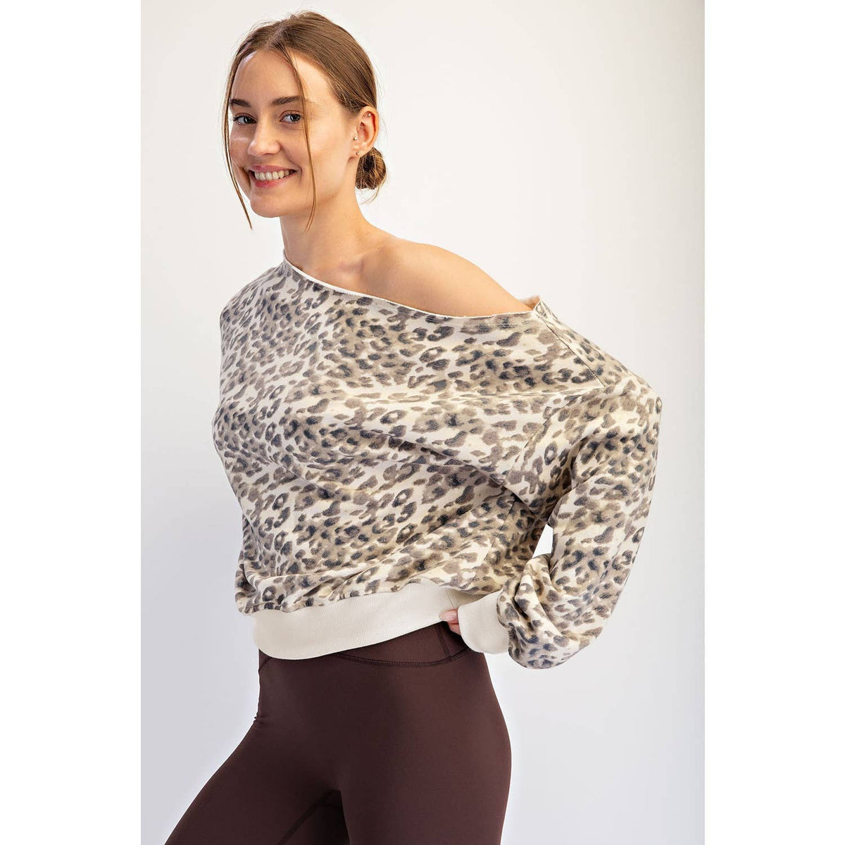 Yardly Animal Print Off Shoulder Top