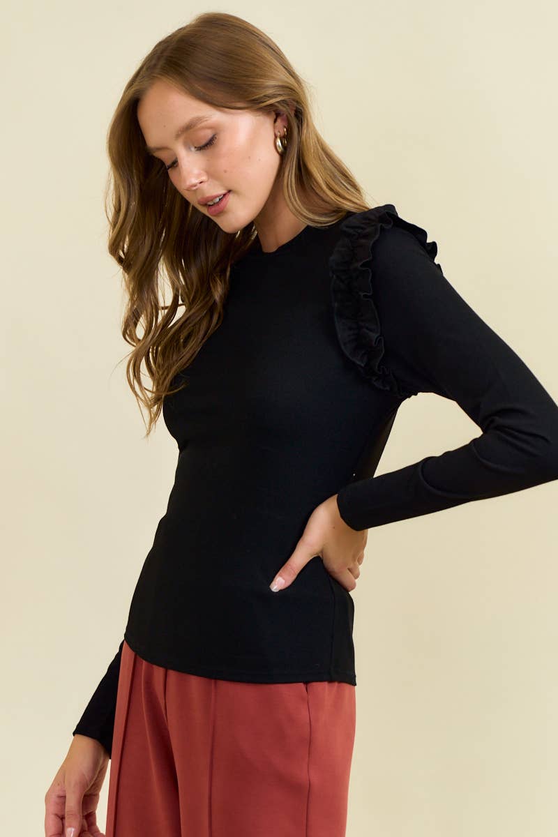 Lerner Ruffle Shoulder Top