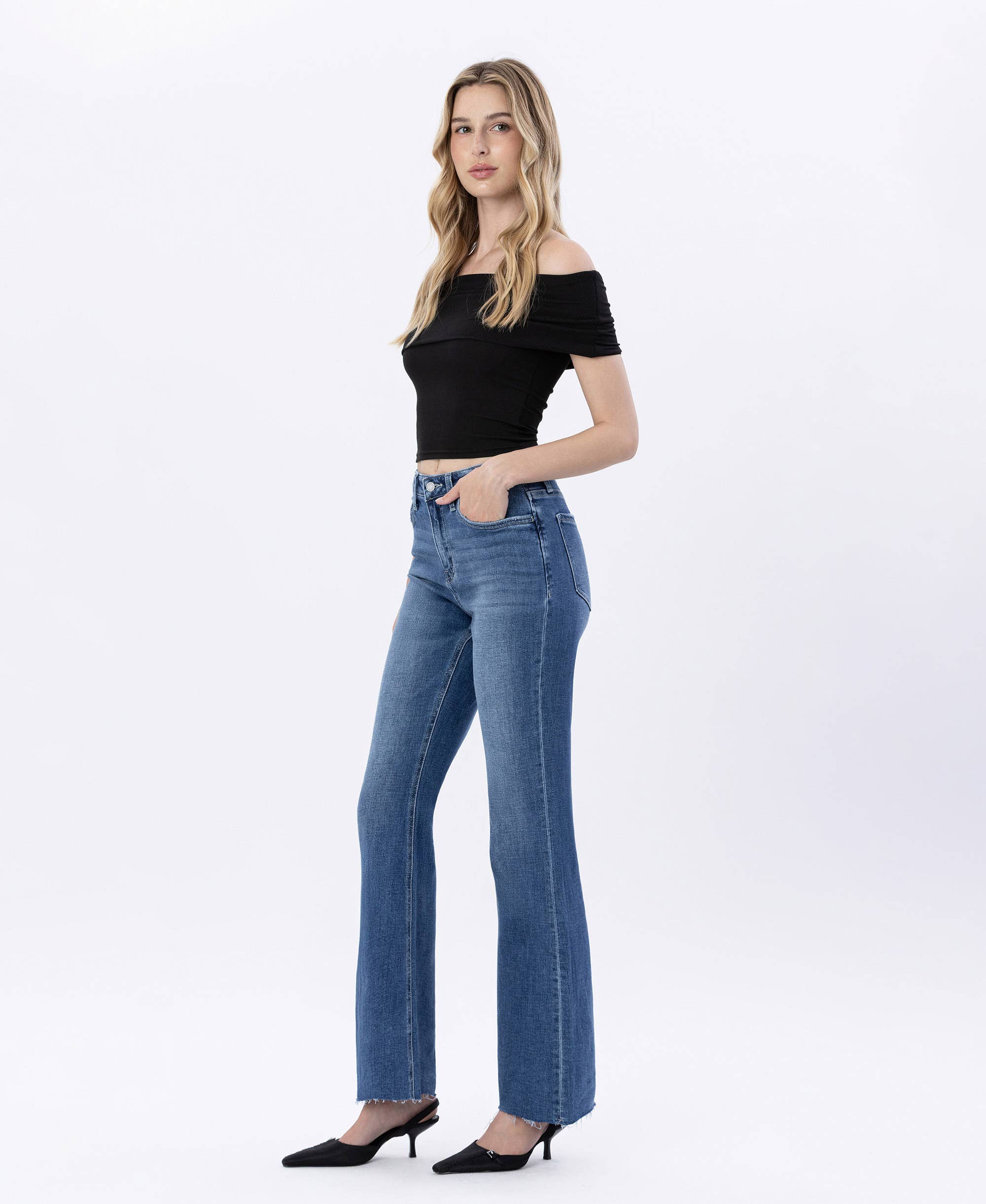 Vervet Toya High Rise Relaxed Flare Jeans