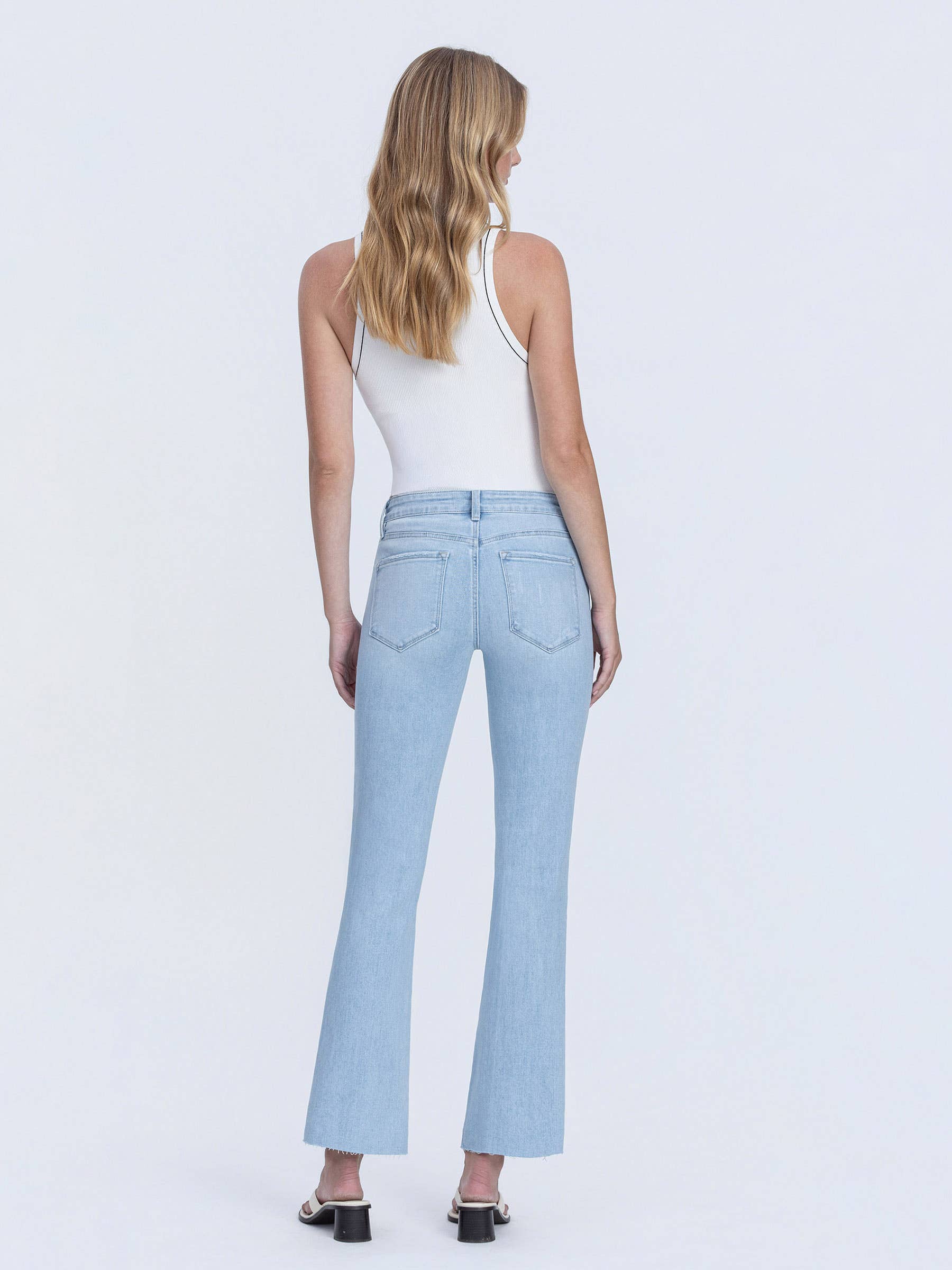Vervet Mid Rise Light Wash Ankle Bootcut Jeans
