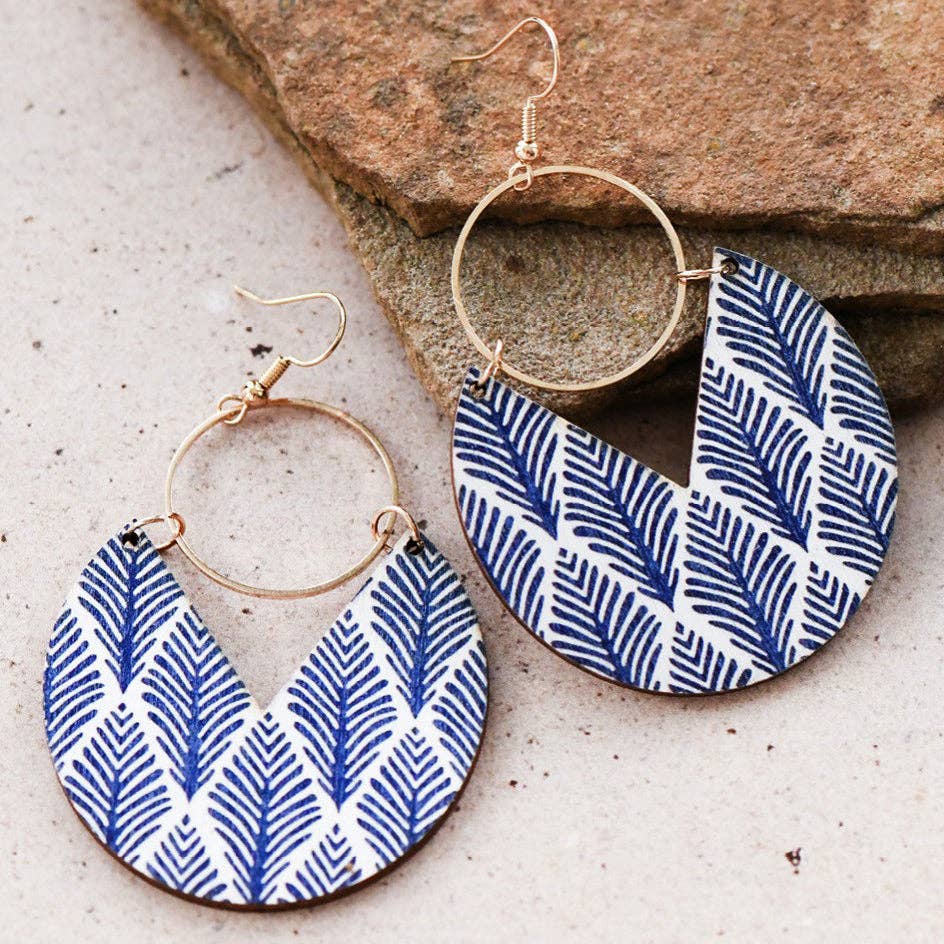 Allan Boho Painted Wood Drop Earrings