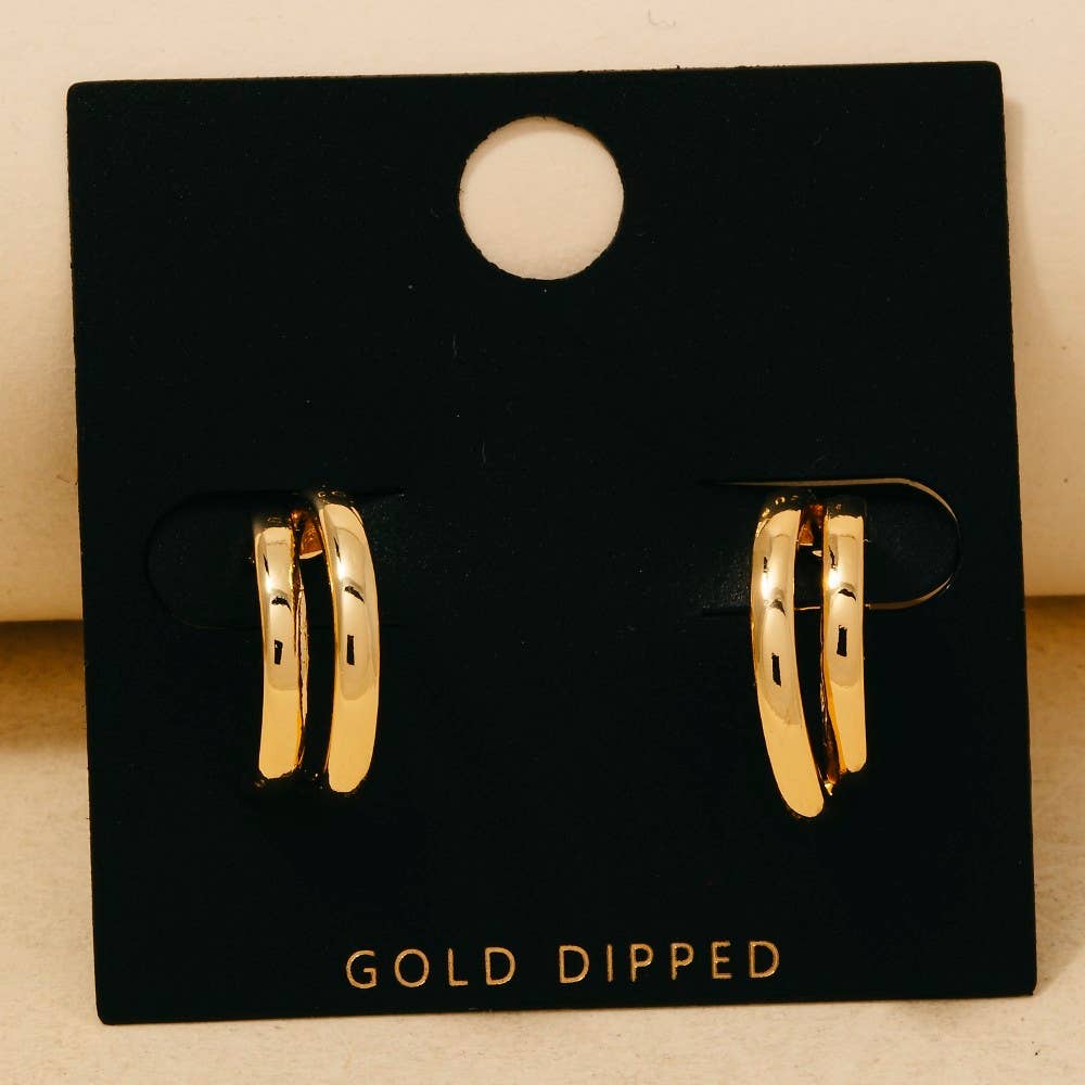 Marcus Gold Dipped Double Layered Hoop Earrings