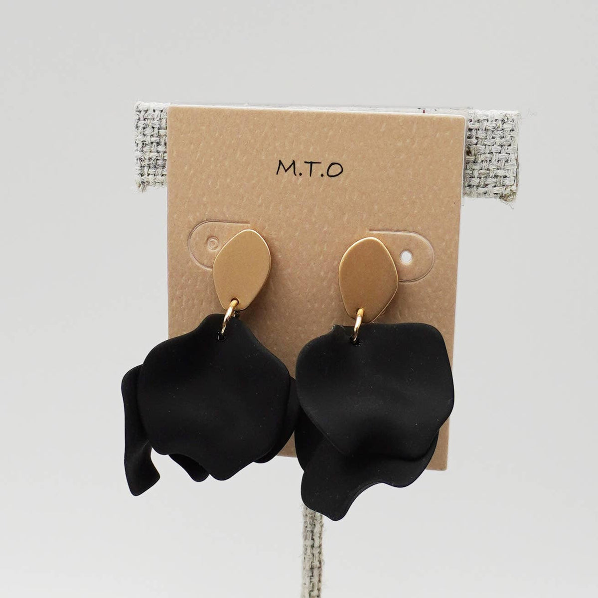 Donner Black Petal Drop Earrings