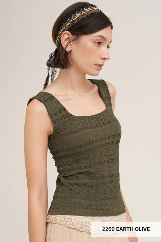 NIKIBIKI Lace Texture Tank (4 Colors!)