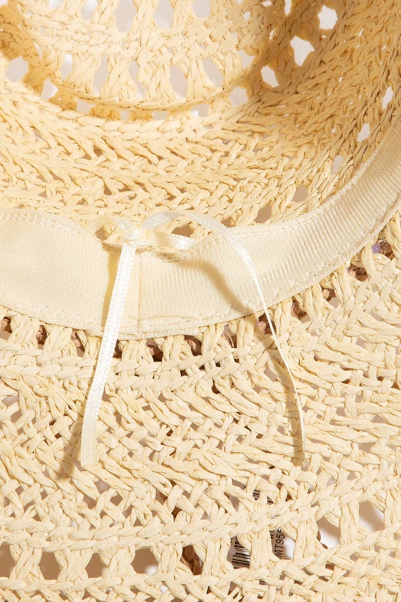 Beah Intricate Woven Western Fedora Straw Hat (2 Options!)