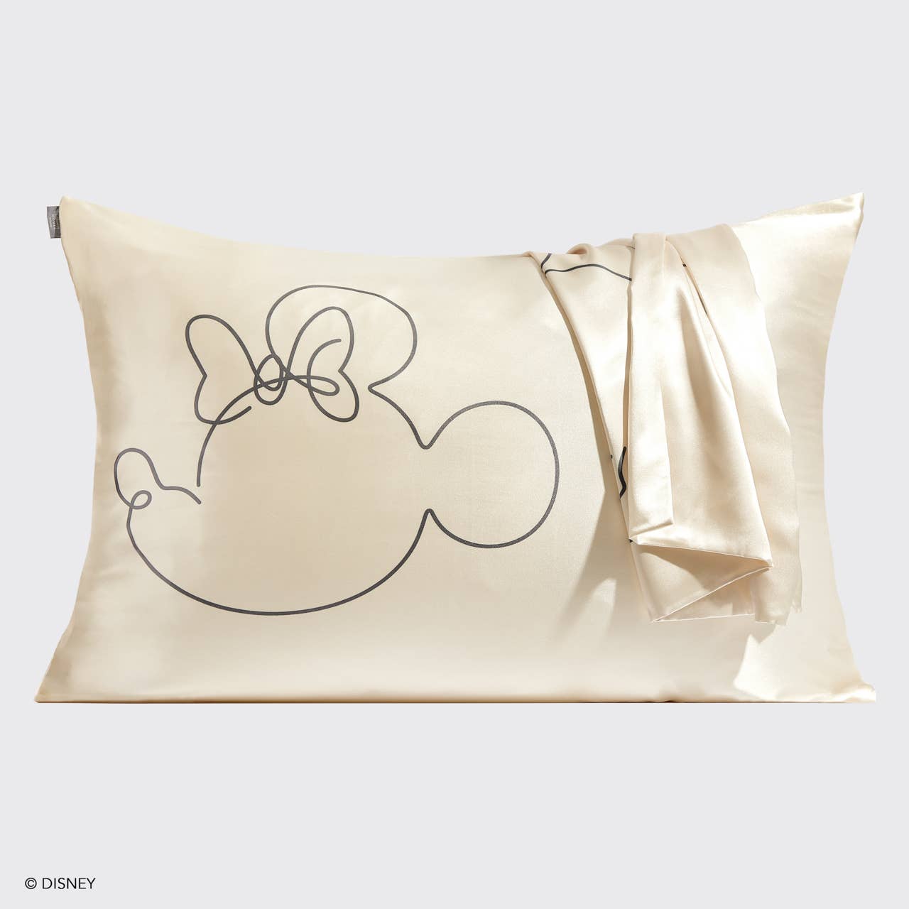 KITSCH & Mickey and Minnie Satin Pillowcase  Mrs.Mouse-Cream