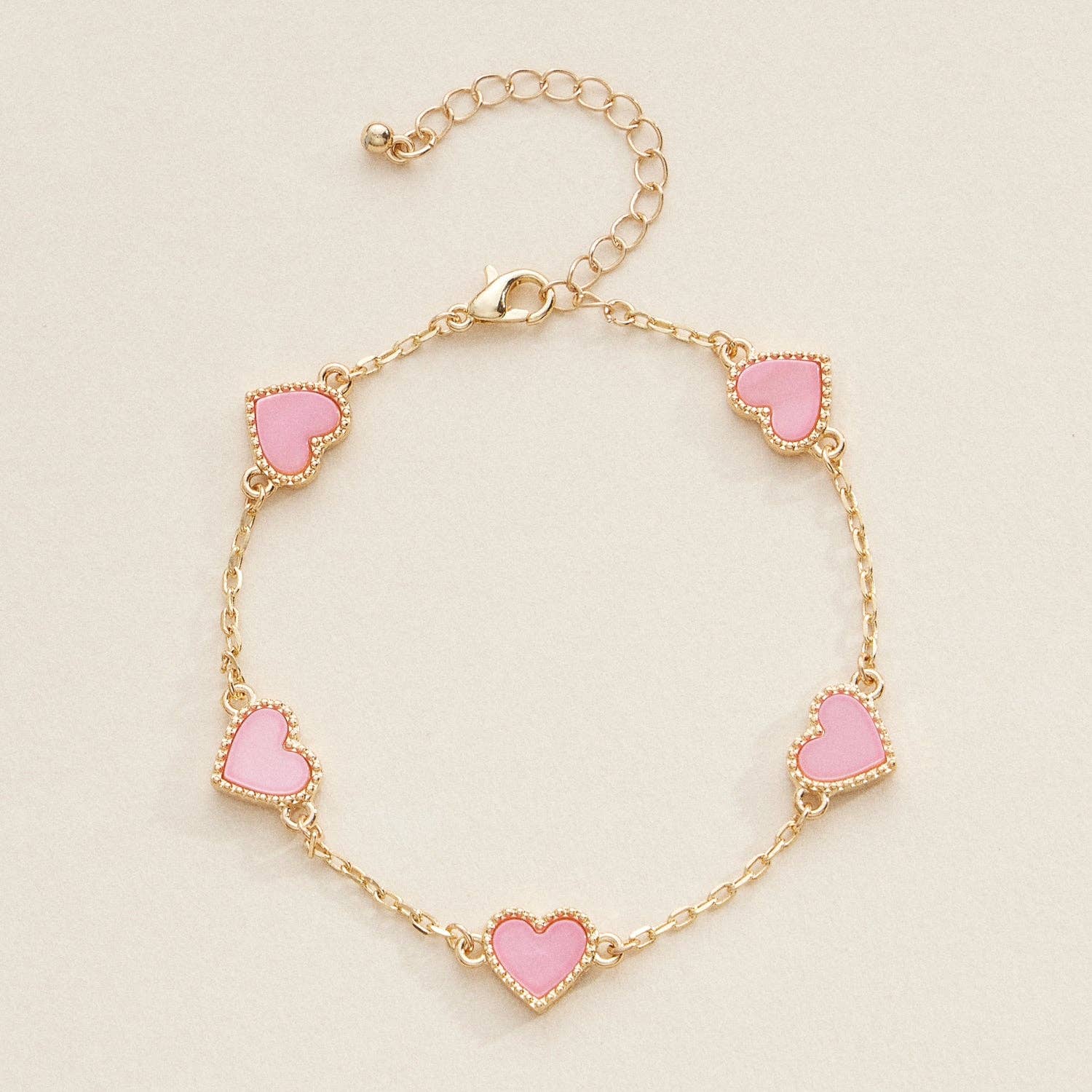 Helena Elegant Gold Heart Charm Bracelet