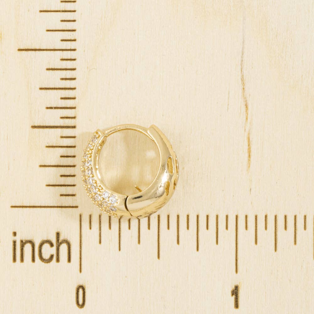 Senna Pave Cz Tapered Dome Huggie Earrings
