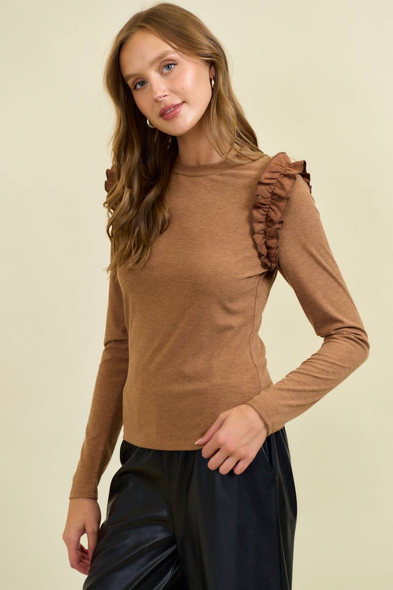 Lerner Ruffle Shoulder Top