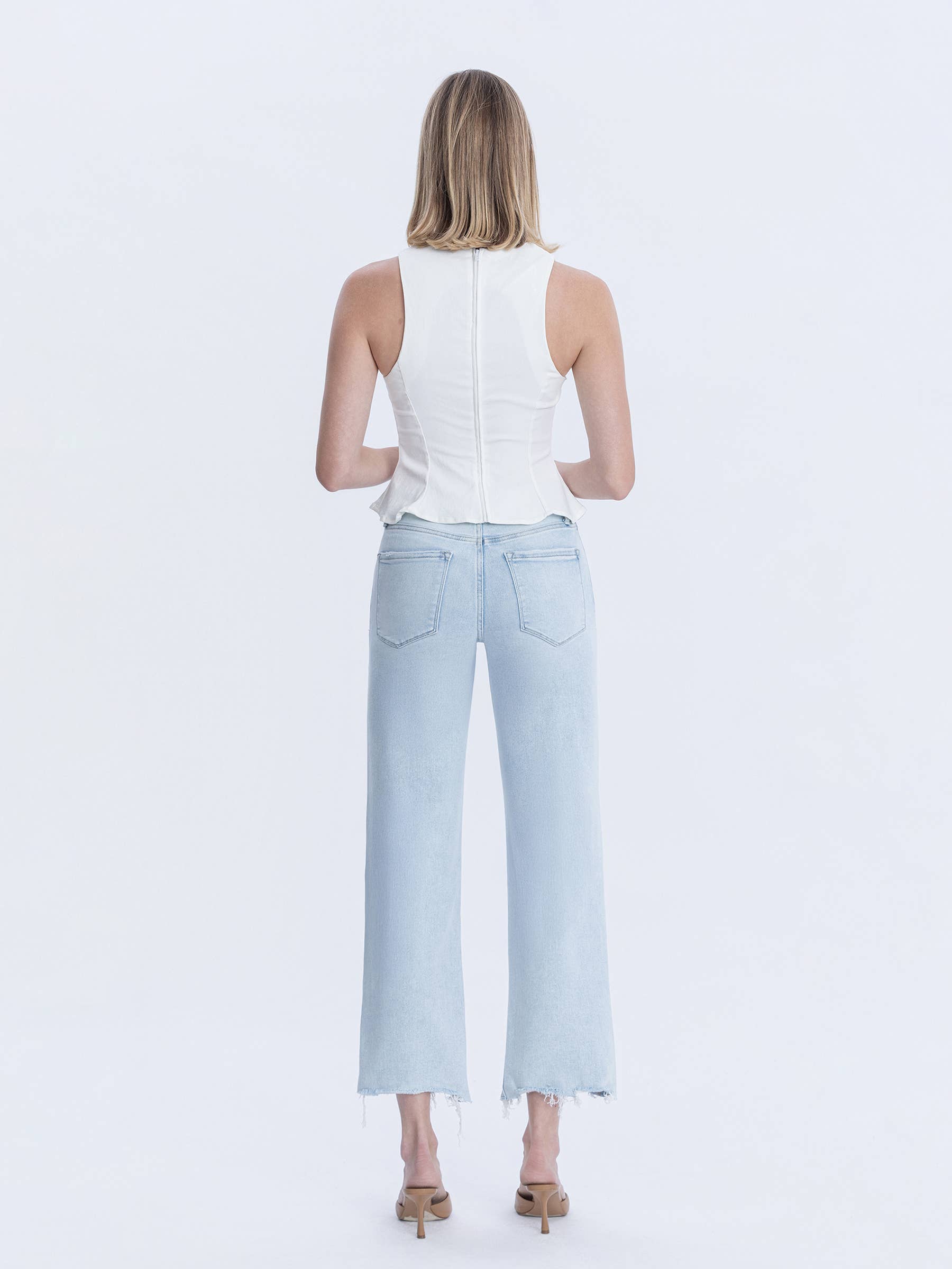 Vervet High Rise Light Wash Slim Wide Jeans