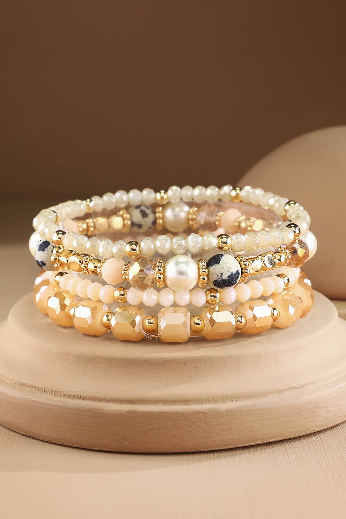 Foyer 4 Layered Bead and Stone Bracelets (3 Colors!)