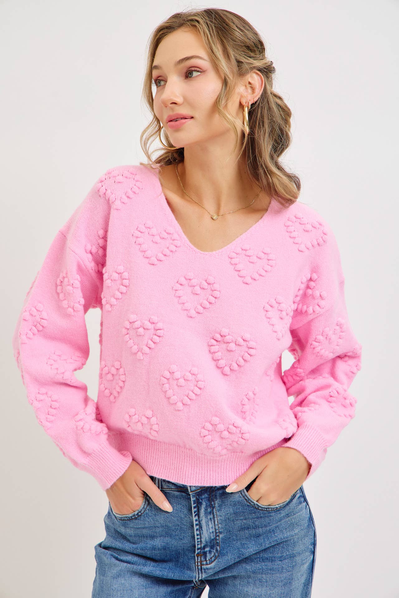 Honey Bun Heart Sweater
