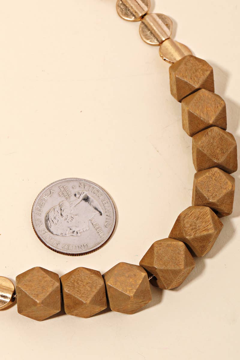 Arvi Block Bead Charm Long Necklace