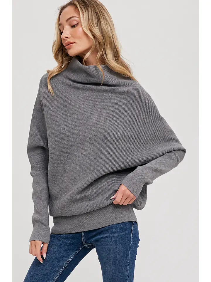 Kensington Funnel Neck Dark Grey Sweater