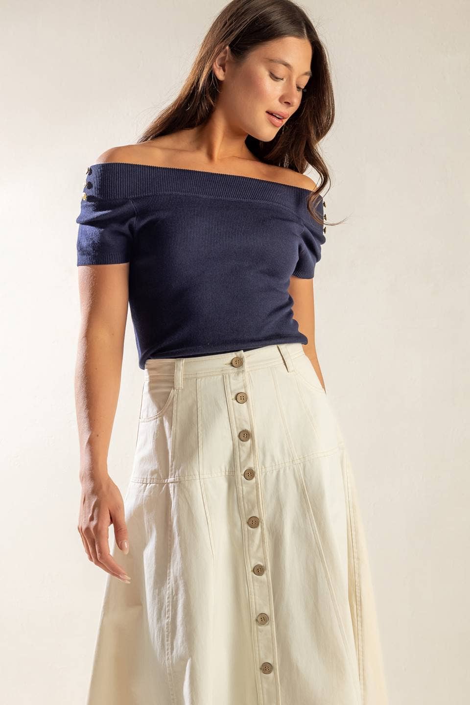 Susan Off Shoulder Knit Top PREORDER