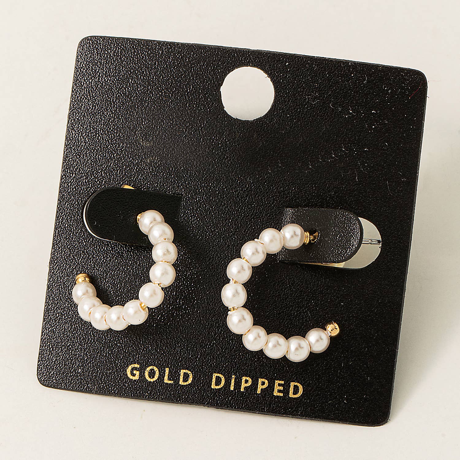 Apri Gold Dipped Pearl Beaded Hoop Earrings