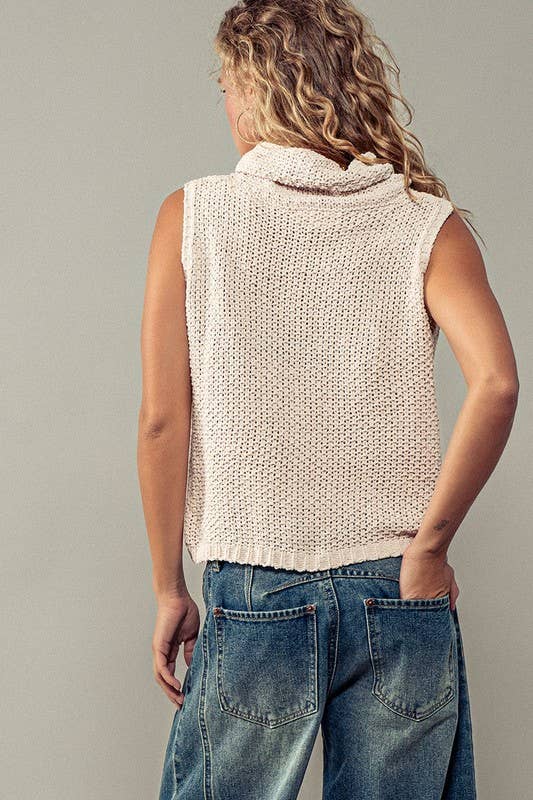 Hicks Cowl Neck Crochet Top