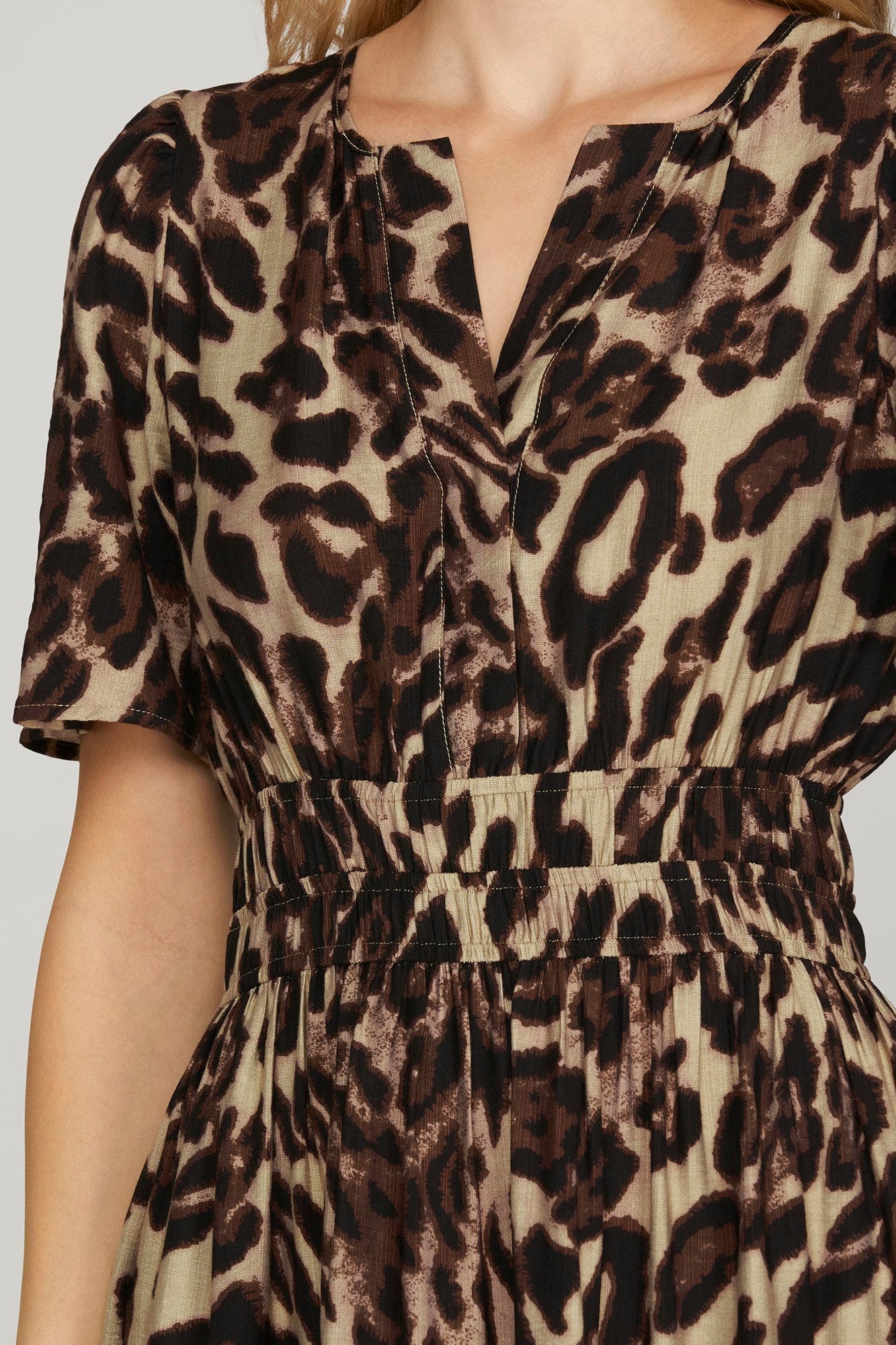 Melonia Leopard Midi Dress