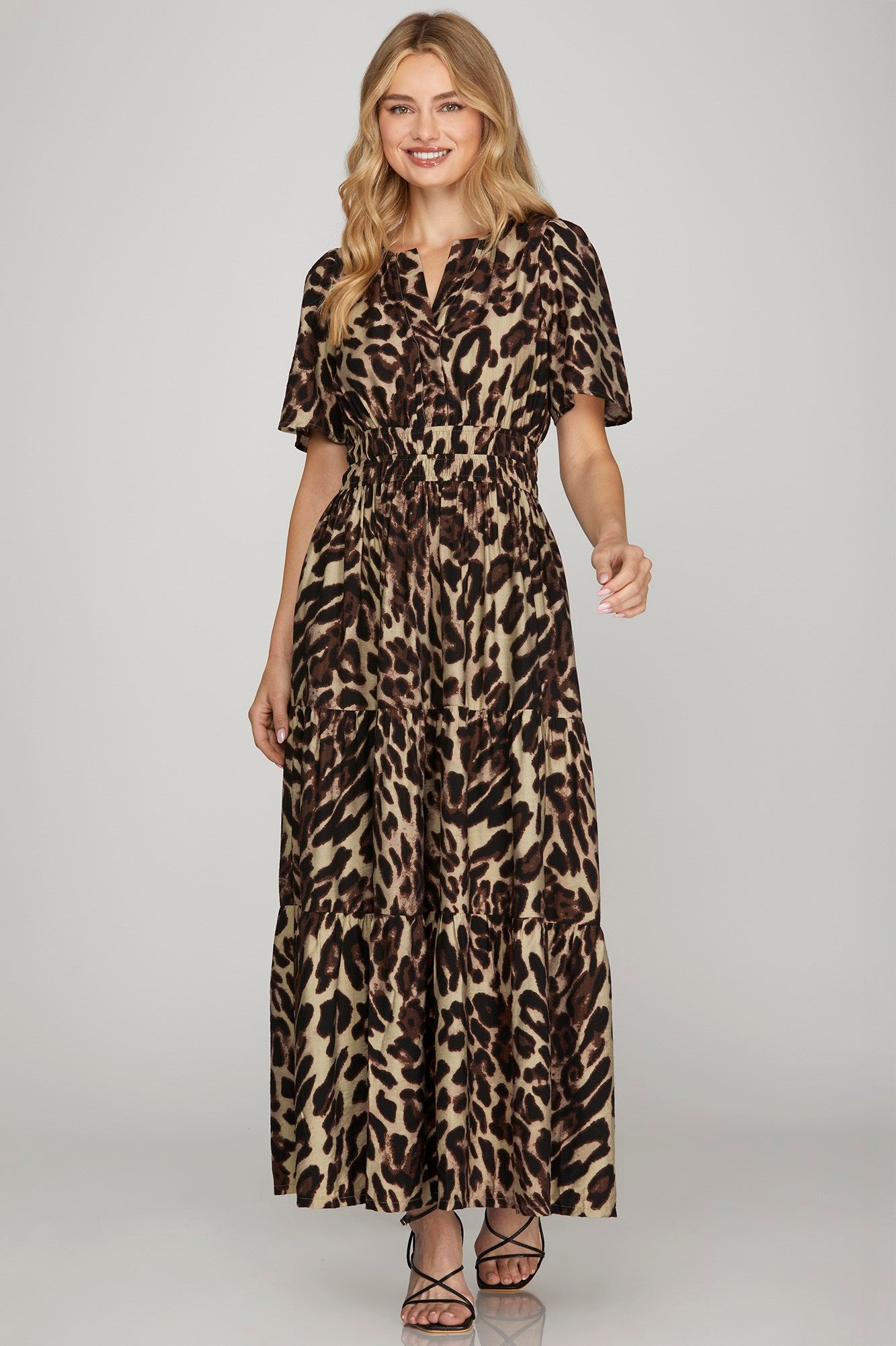 Melonia Leopard Midi Dress