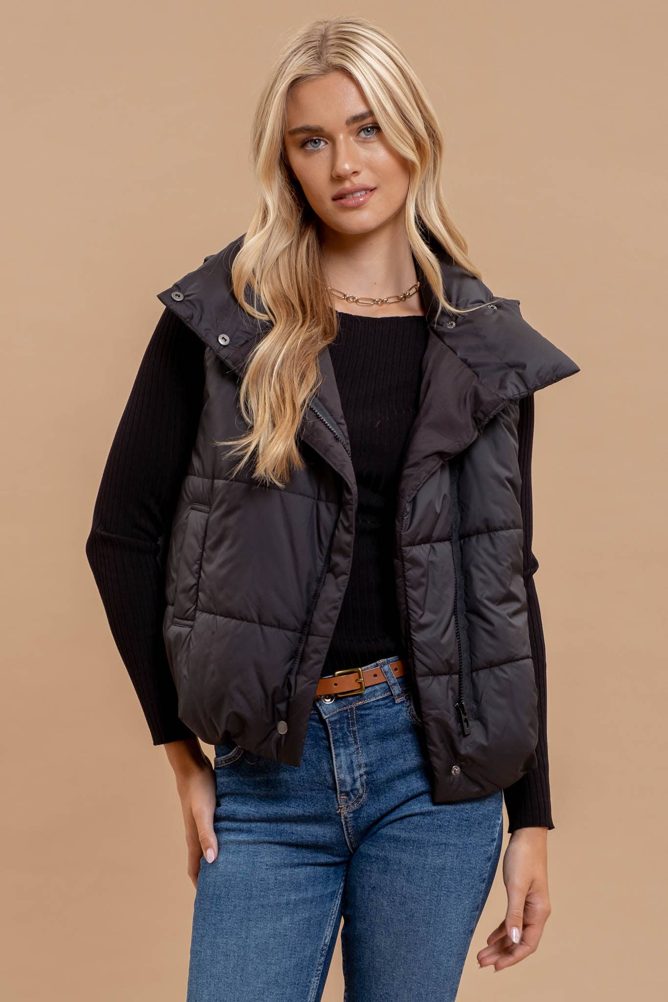 Tibbi Asymmetrical Zip Up Vest