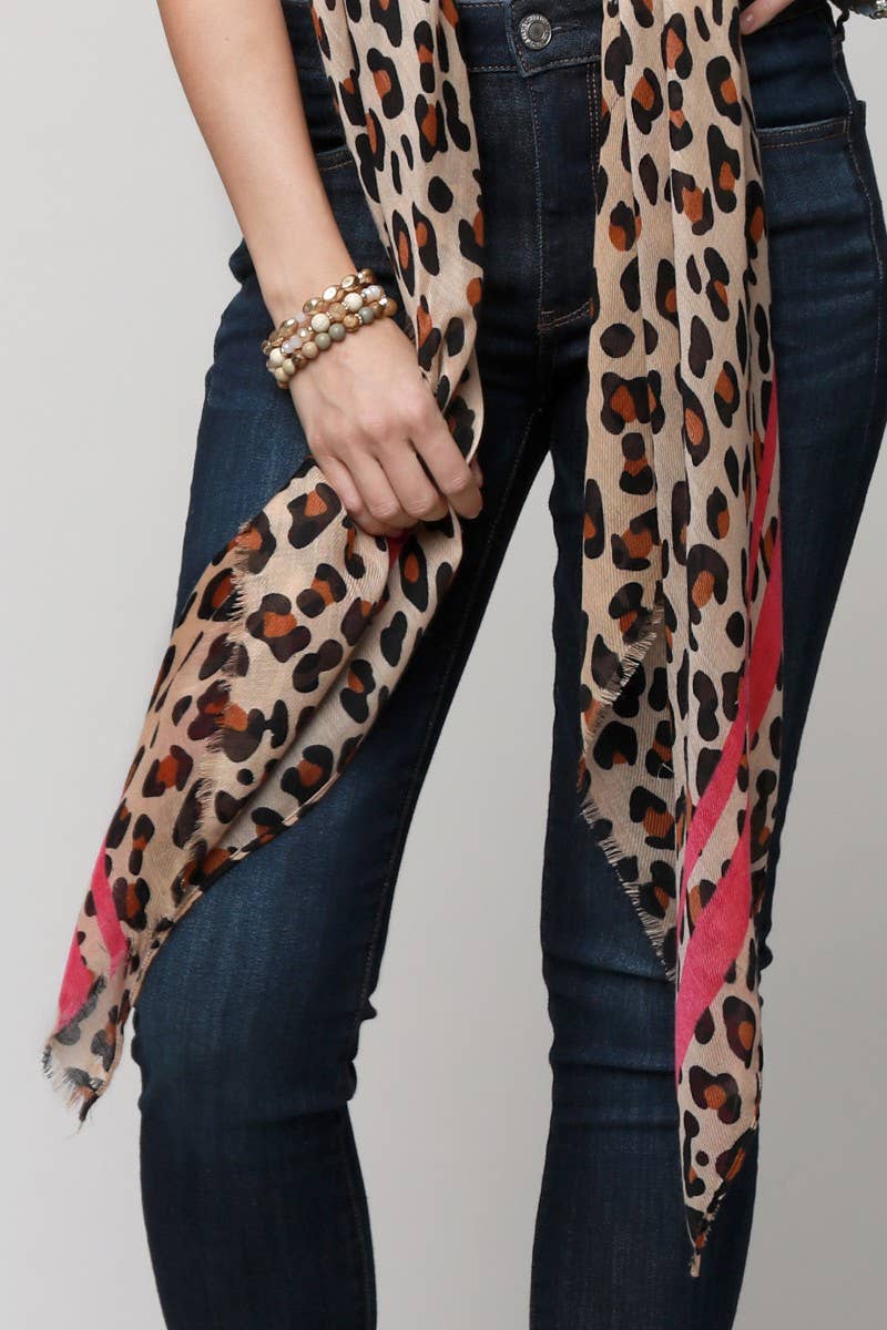Renny Leopard Print Scarf