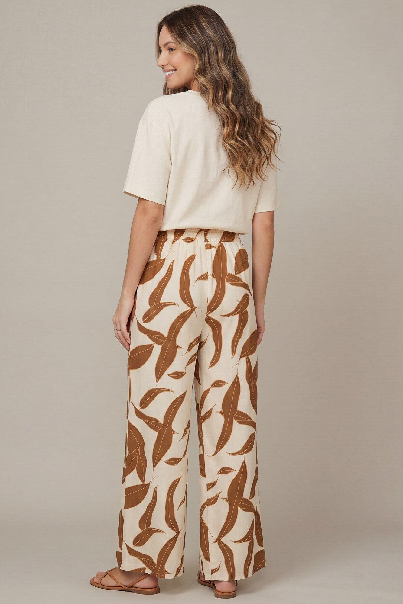 Styla Print Wide Leg Pants