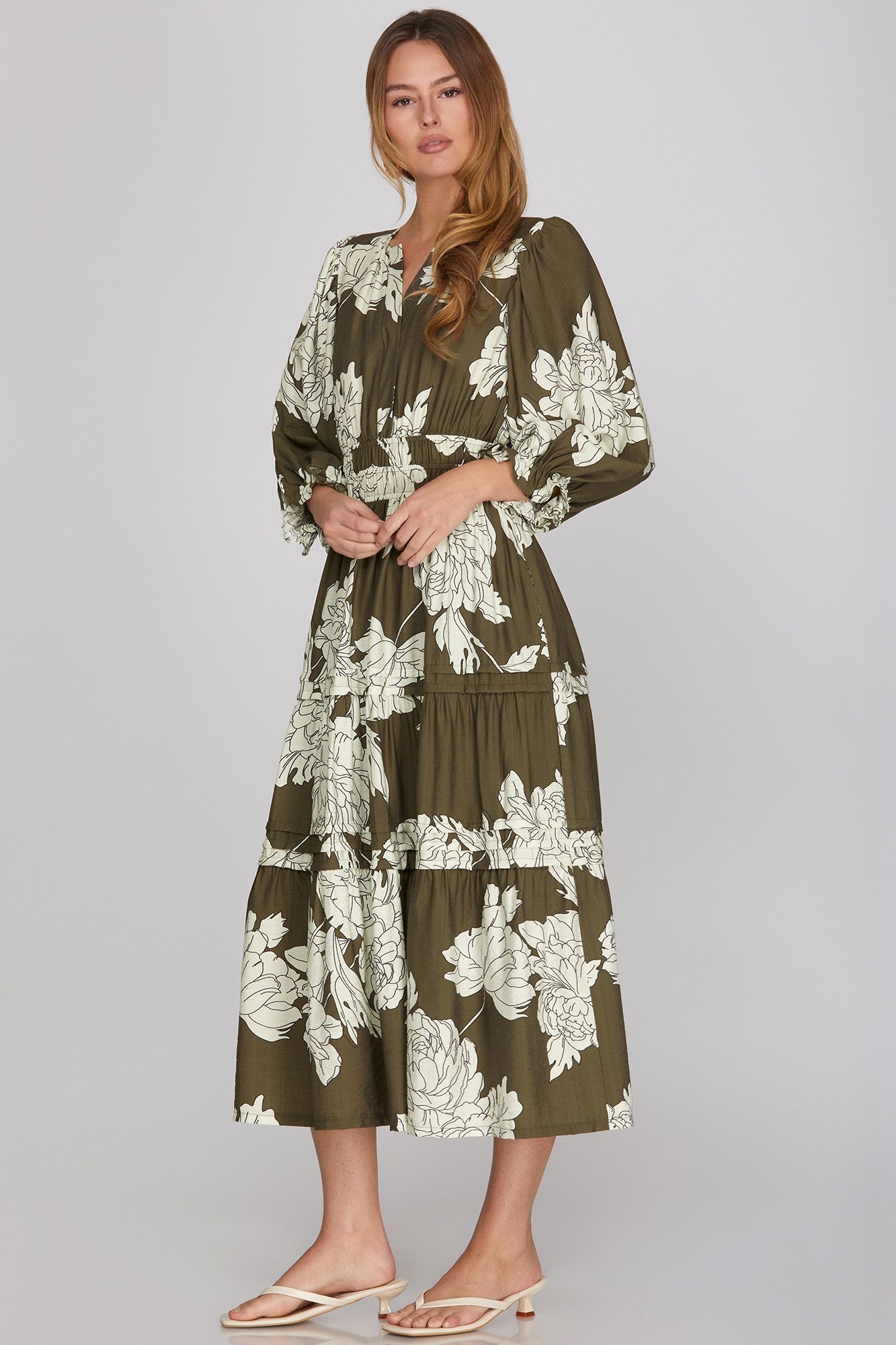 Haillee Floral Midi Dress
