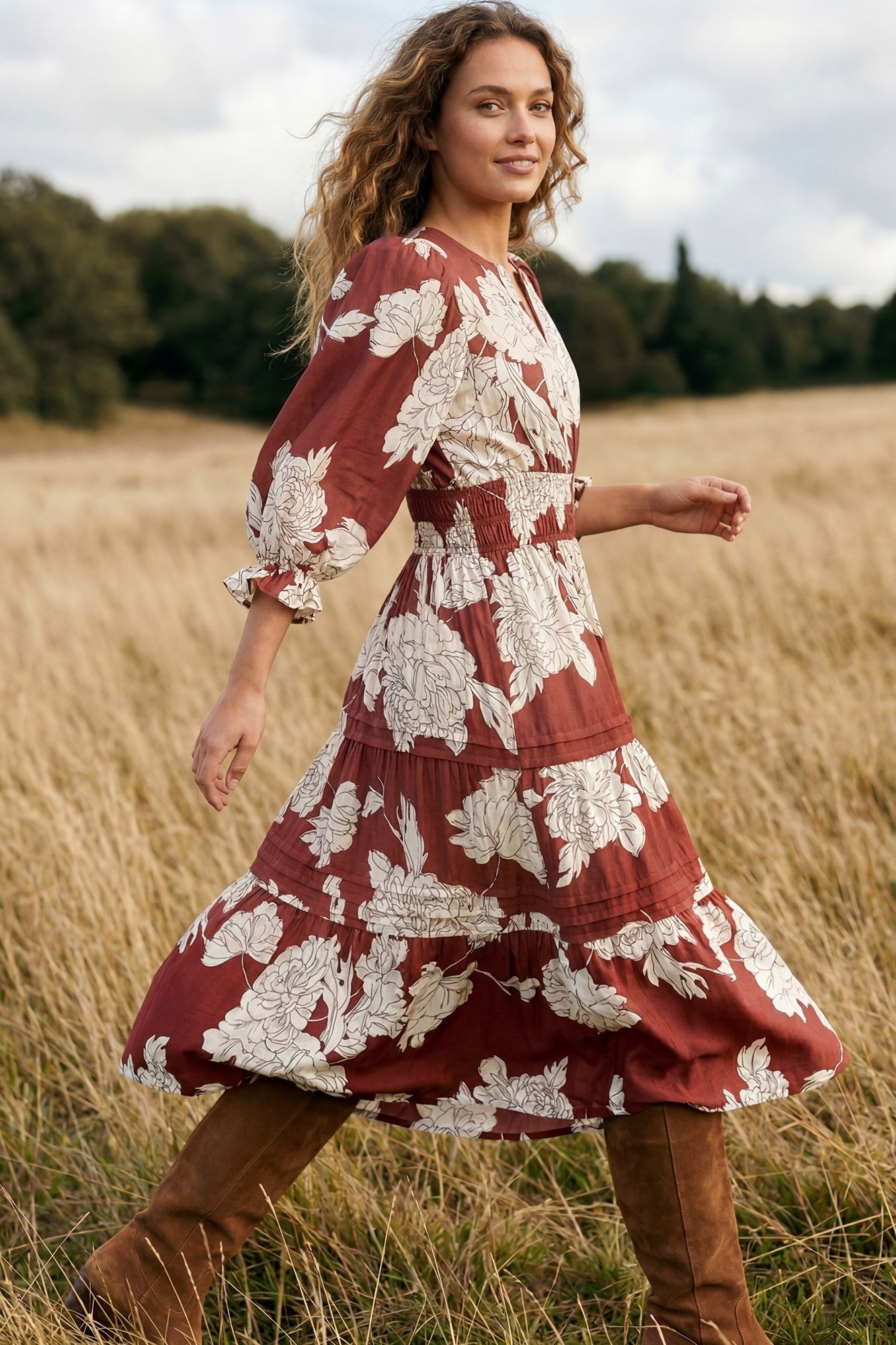 Haillee Floral Midi Dress