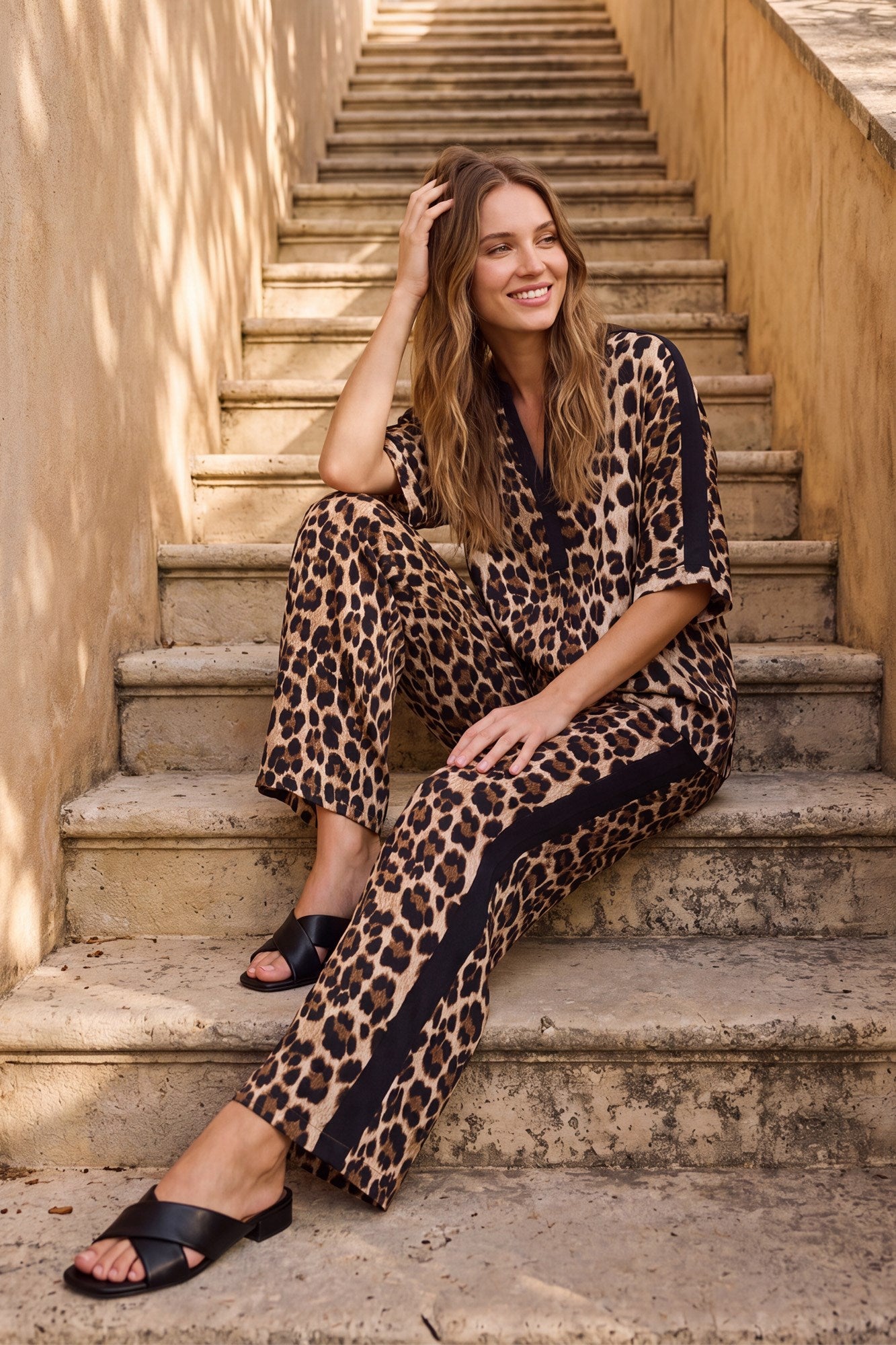 Harvey Leopard Top and Pants Set