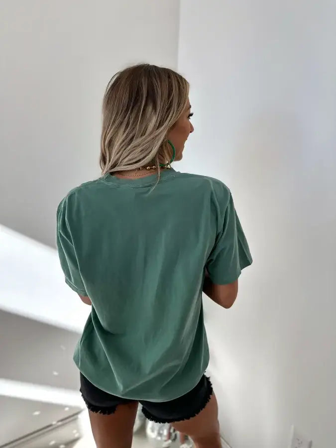 Clover Pocket Light Green Graphic Tee FINAL SALE