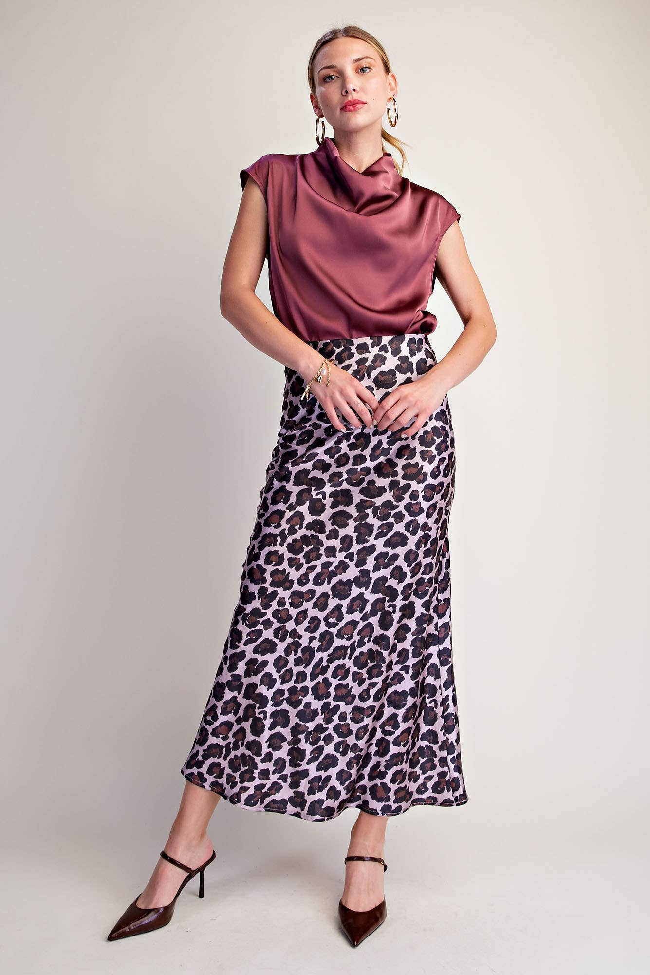Channing Cowl Neck  Sleeveless Satin Top