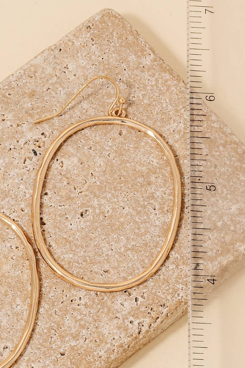 Robbie Hammered Metallic Oval Dangle Earrings